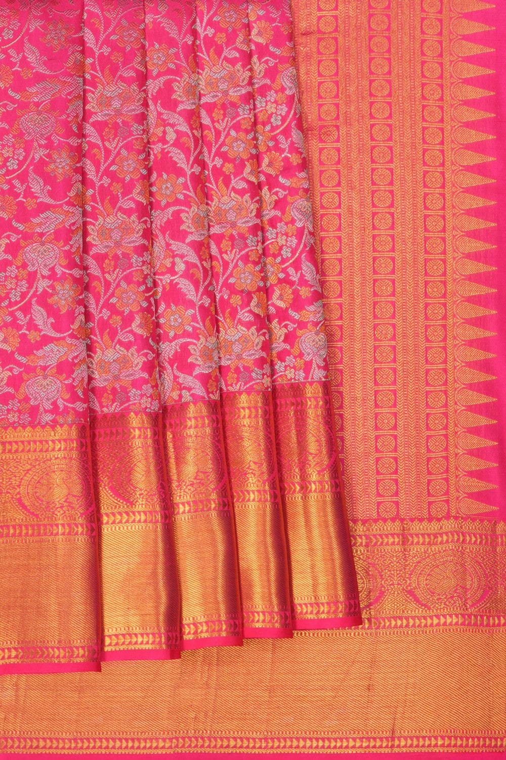 Image of Kanchipattu Brocade Pink Saree