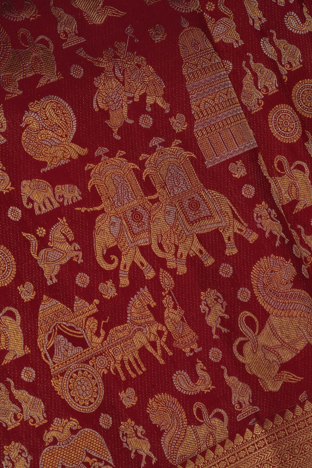 Image of A Red Kanjivaram Silk Saree