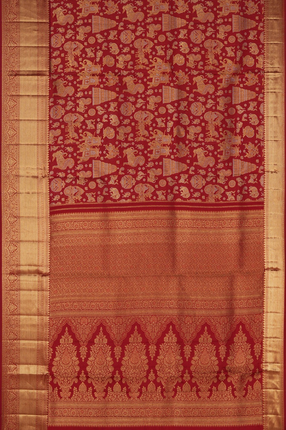 Image of A Red Kanjivaram Silk Saree