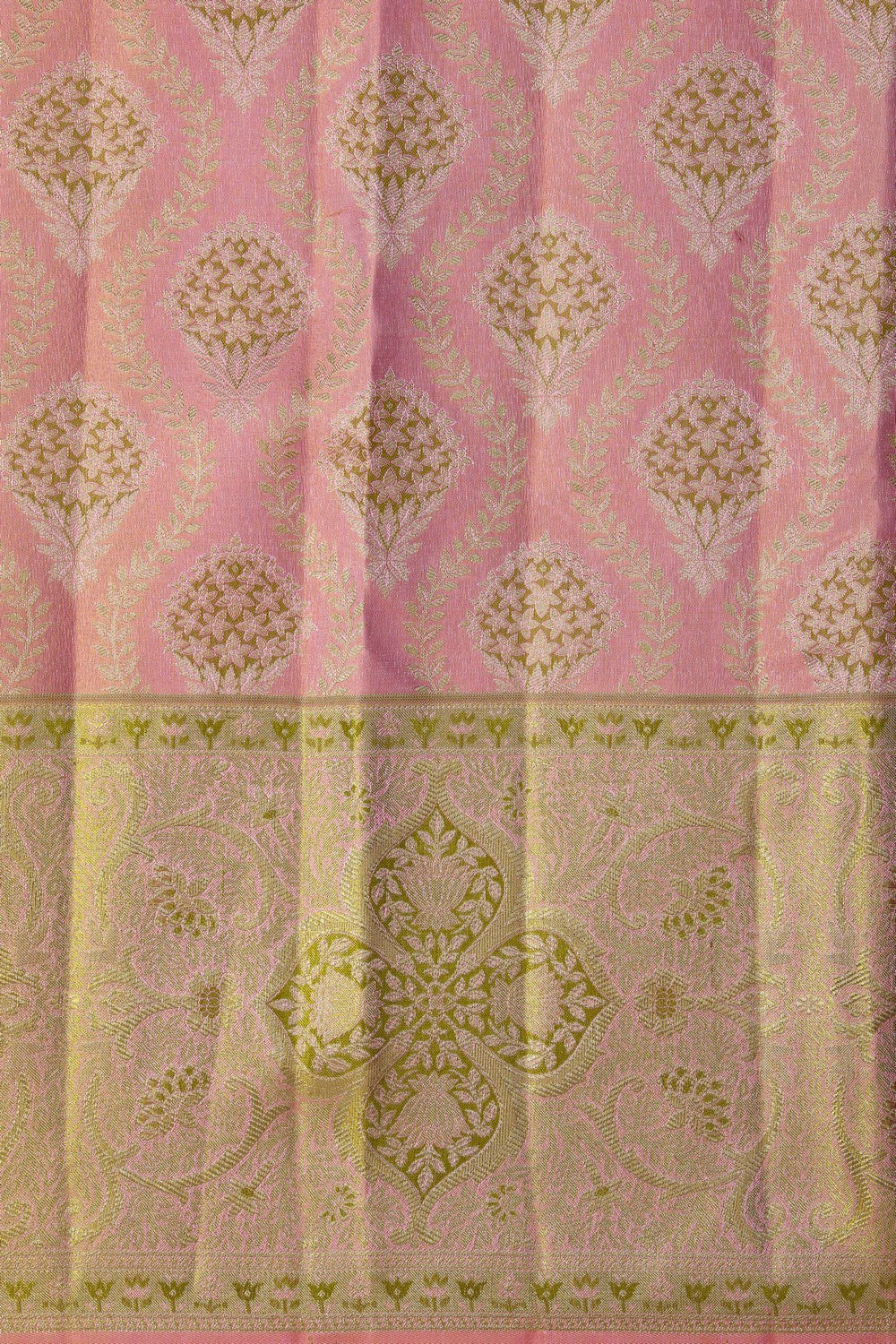 Image of Golden Tissue Brocade Kanjivaram Silk Saree
