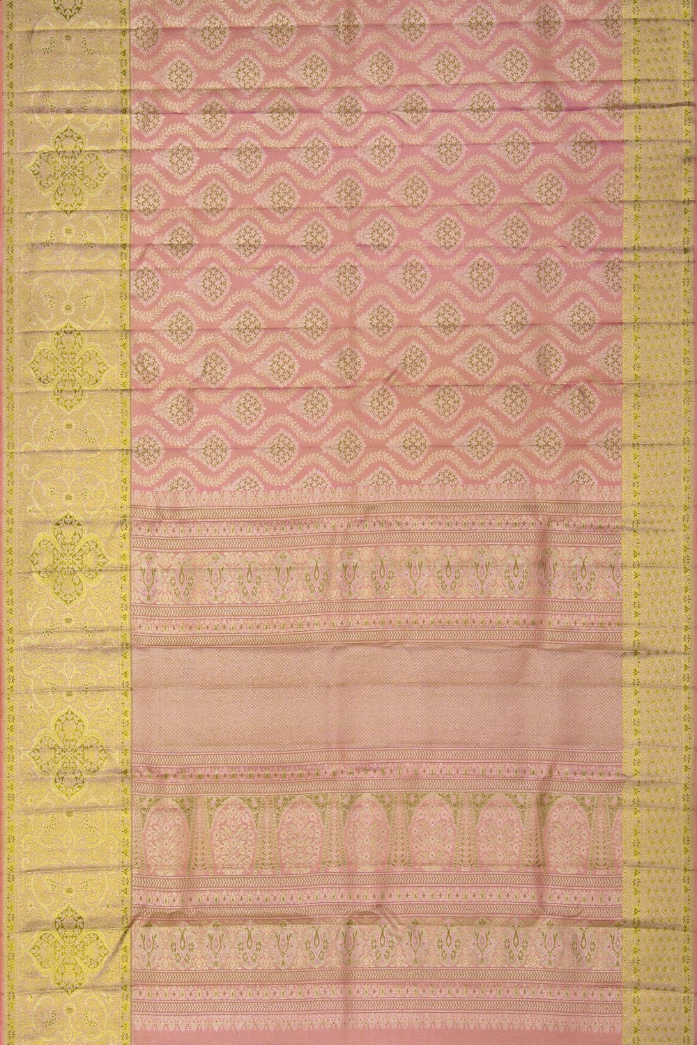 Image of Golden Tissue Brocade Kanjivaram Silk Saree