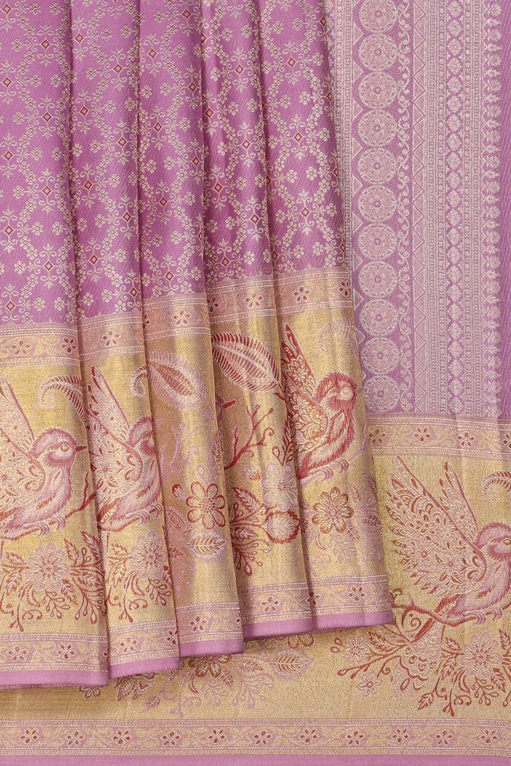 Image of A Purple Brocade Kanjivaram Silk Saree