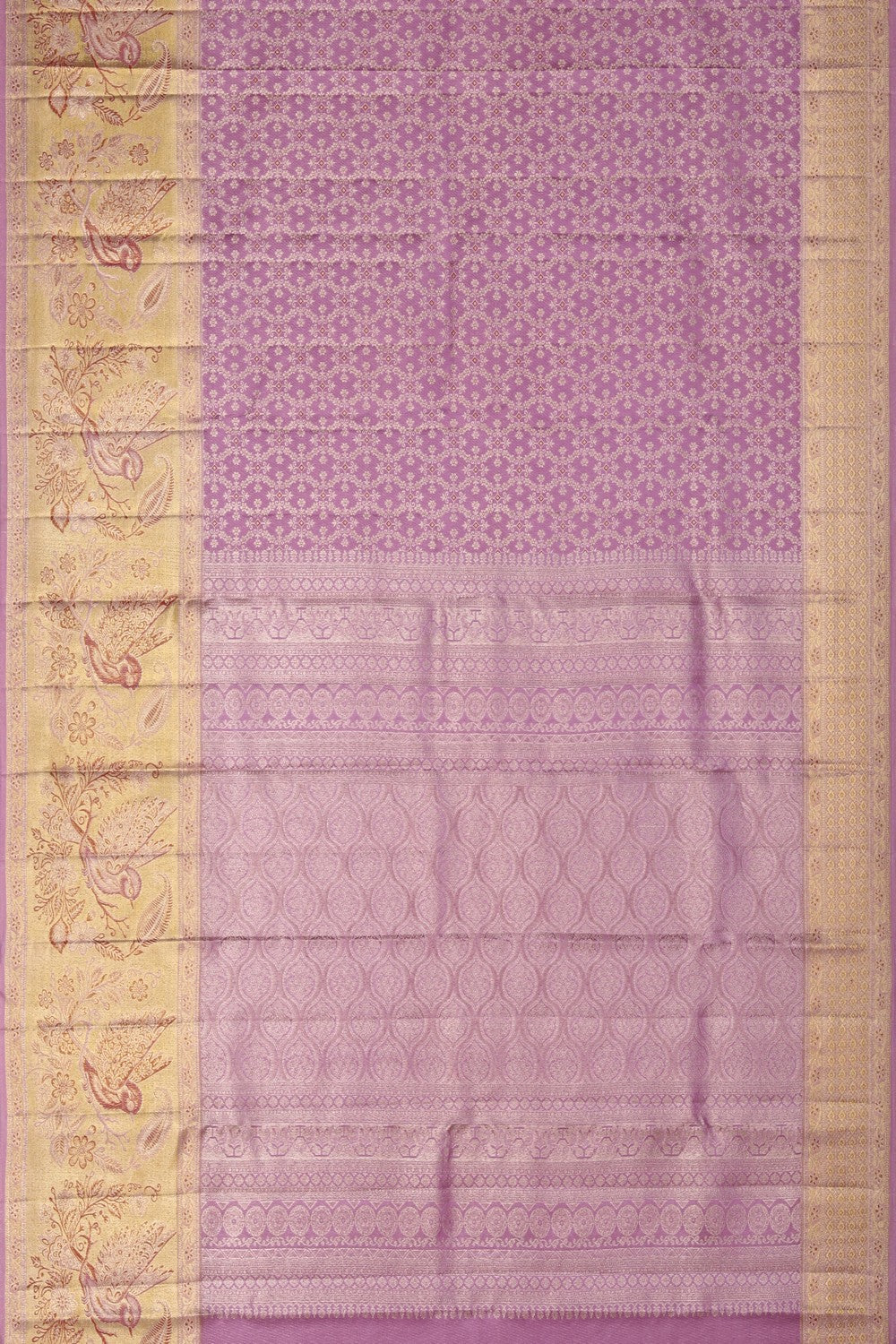 Image of A Purple Brocade Kanjivaram Silk Saree