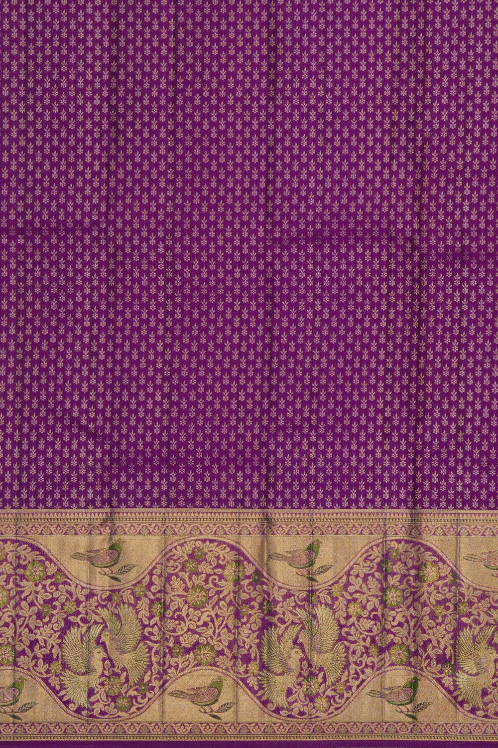 Image of A Beautiful Green Brocade Kanjivaram Silk Saree