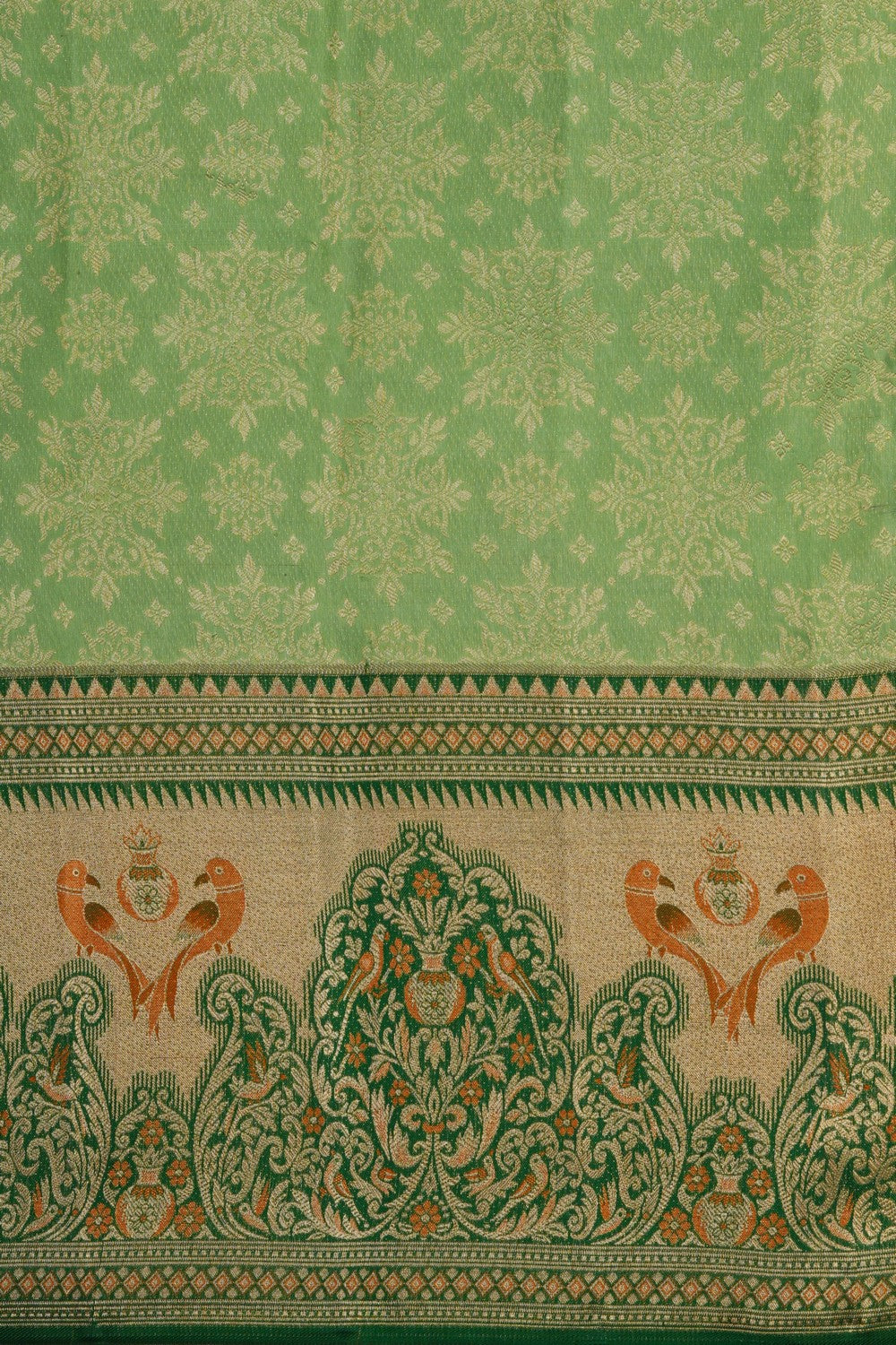 Image of A Bridal Green Brocade Kanjivaram Silk Saree