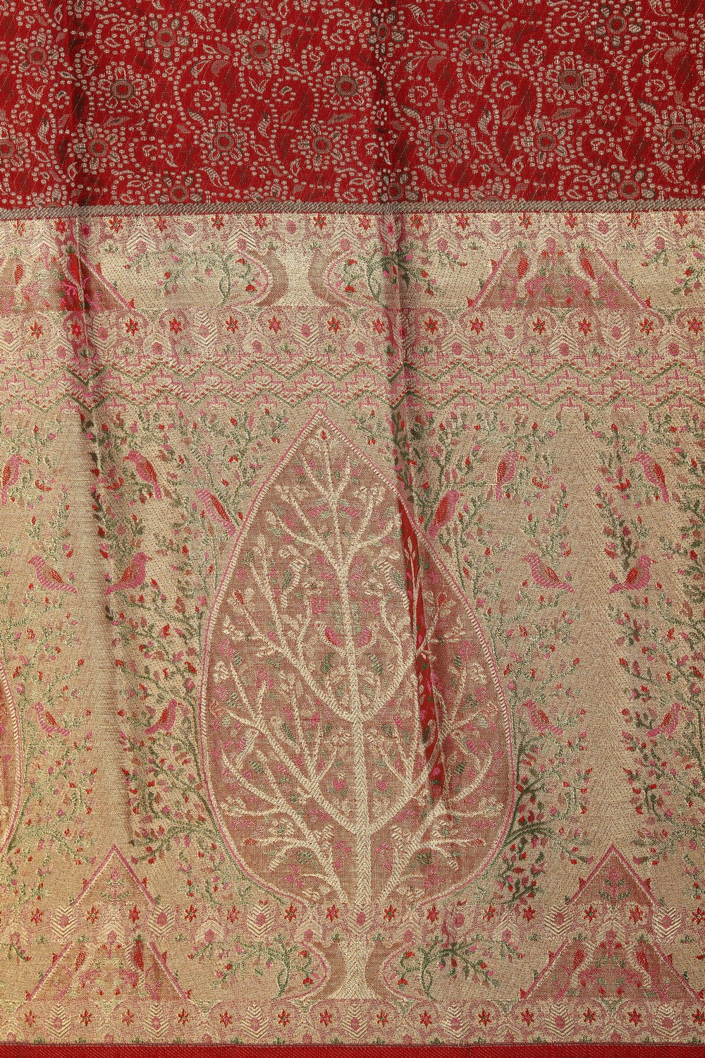 Image of A Bridal Red Brocade Kanjivaram Silk Saree