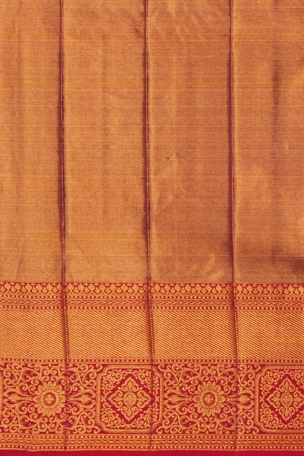 Image of Golden Brocade Kanjivaram Silk Saree