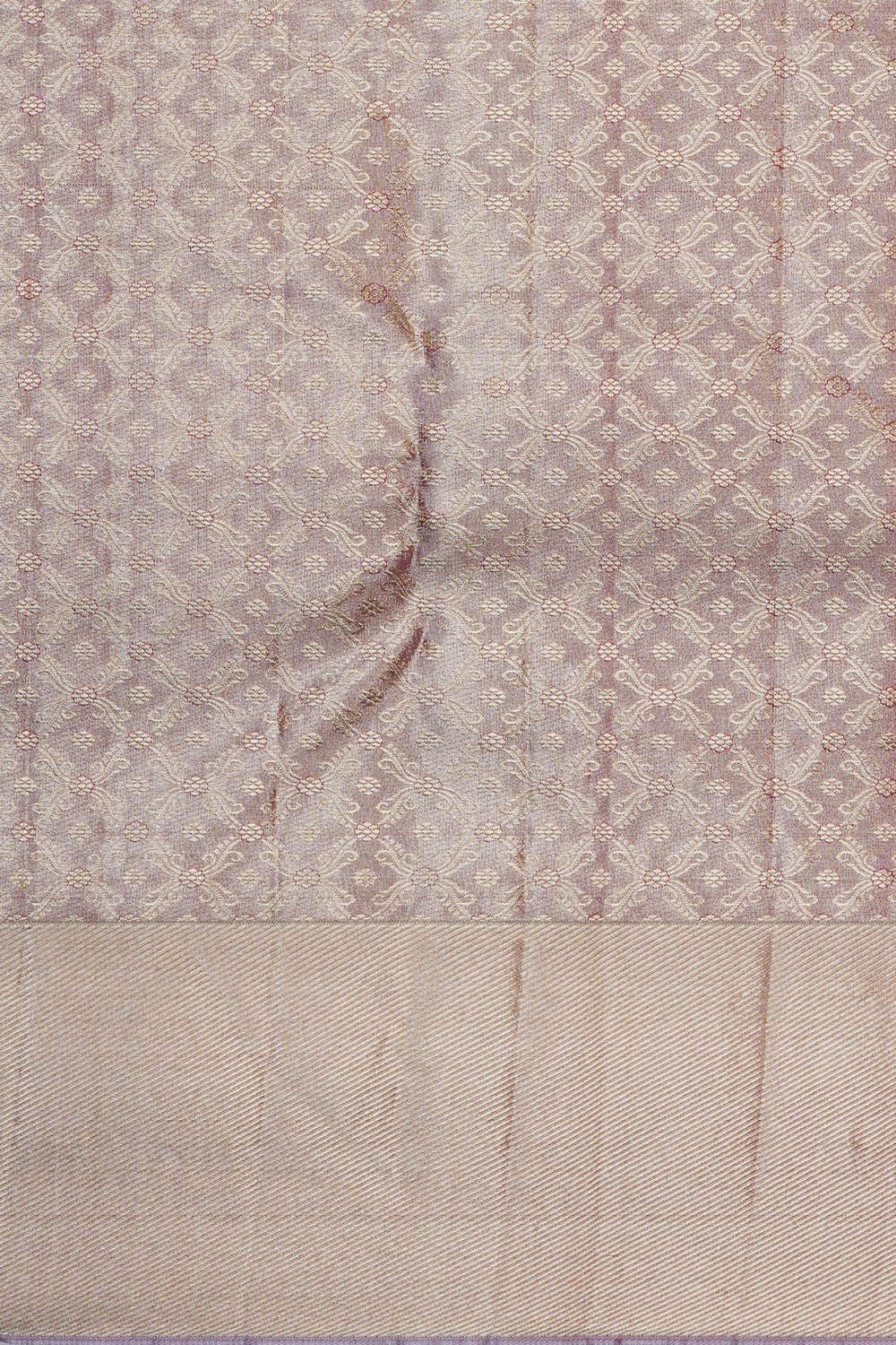 Image of Silver Tissue Brocade Kanjivaram Silk Saree