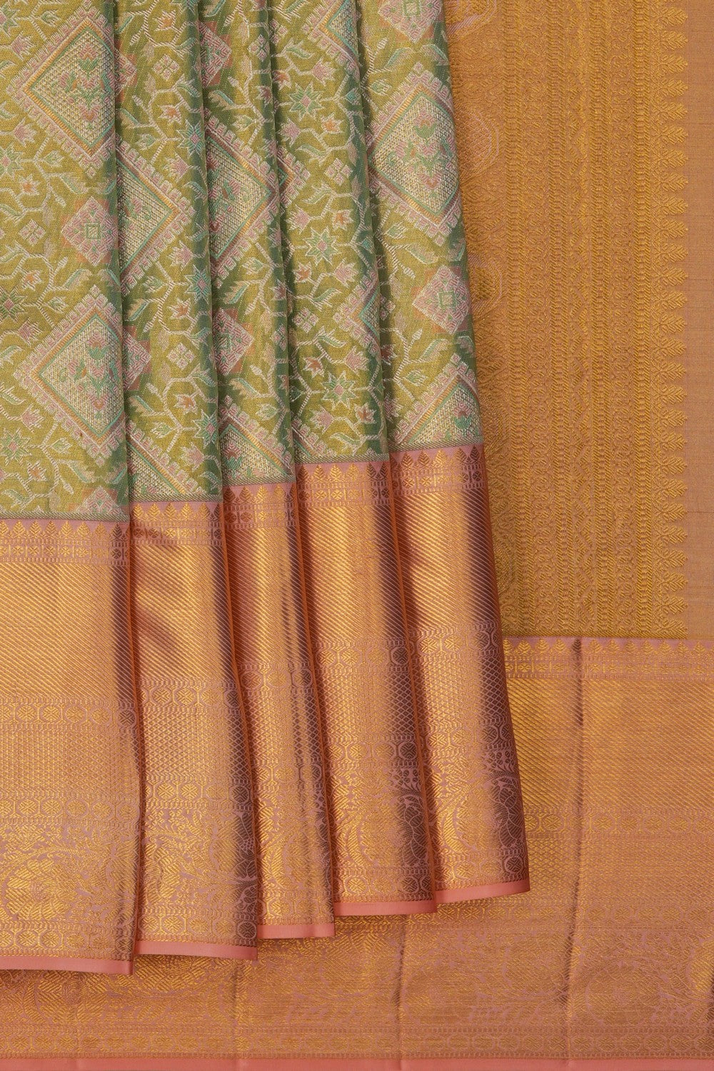 Image of A Green Tissue Brocade Kanjivaram Silk Saree