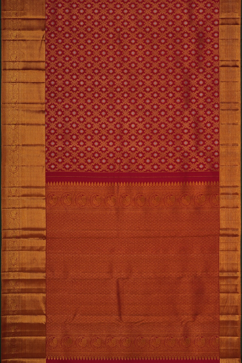 Image of A Red Brocade Kanjivaram Silk Saree