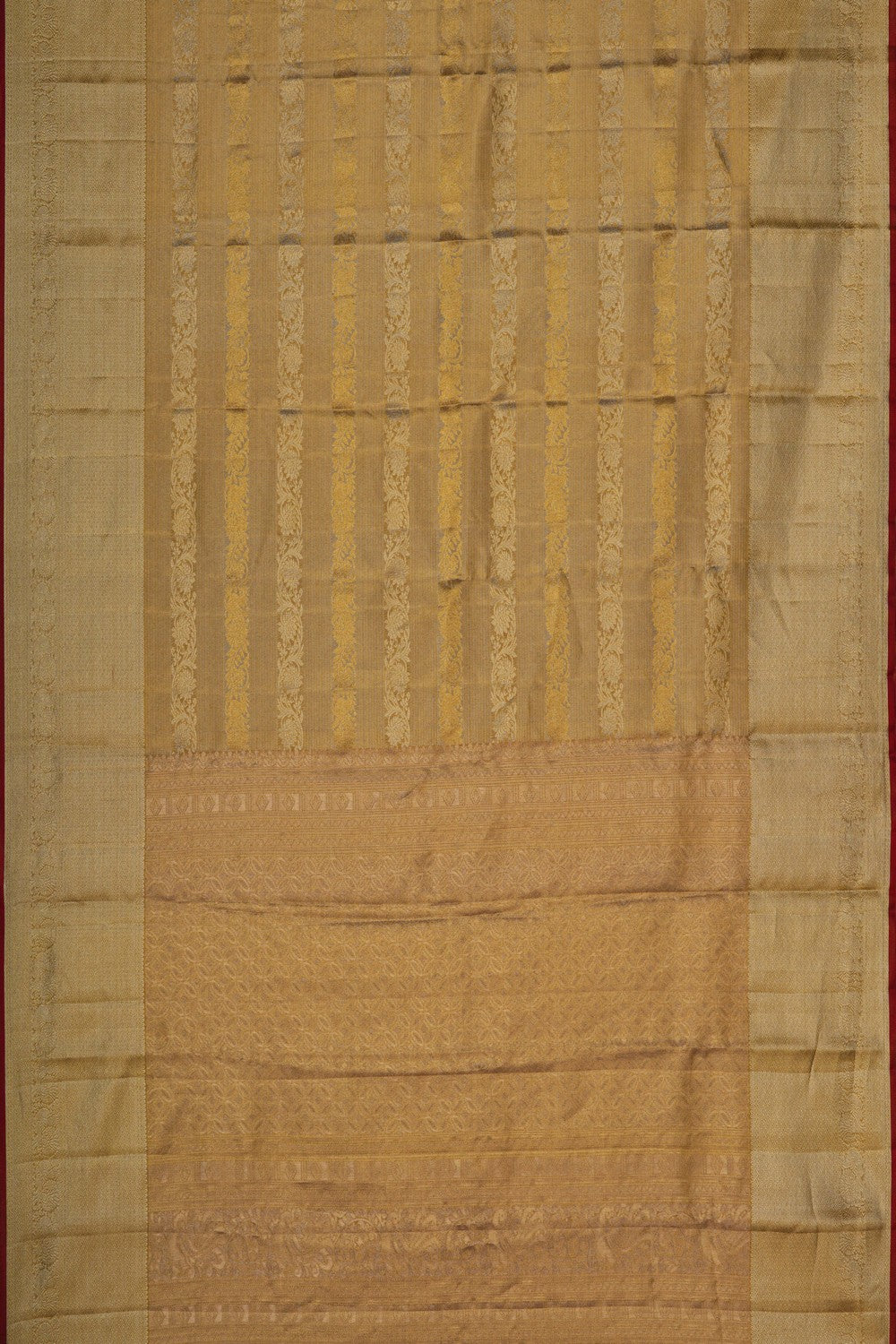 Image of A Gold Brocade Kanjivaram Silk Saree