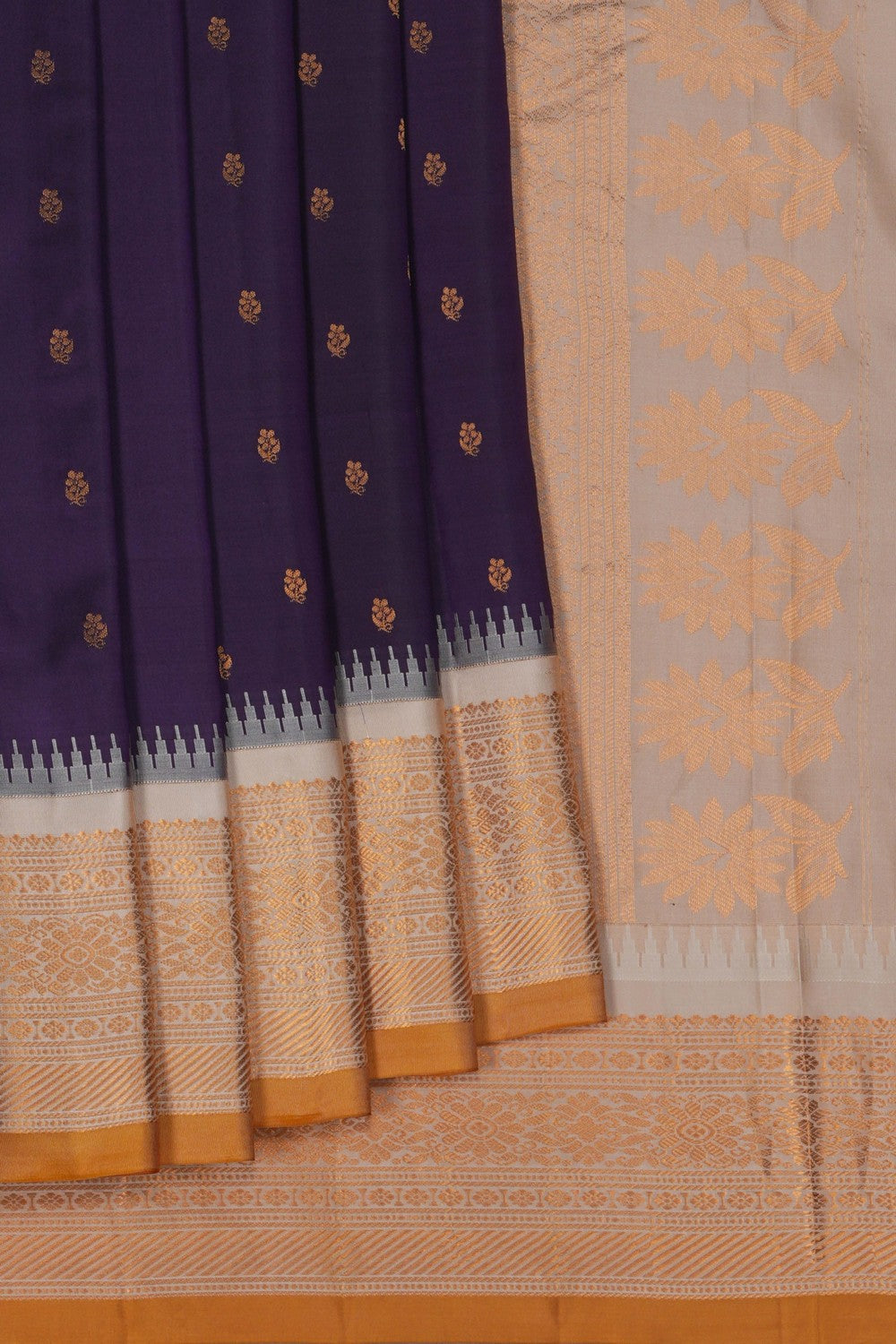 Image of Gadwal Silk Purple Saree