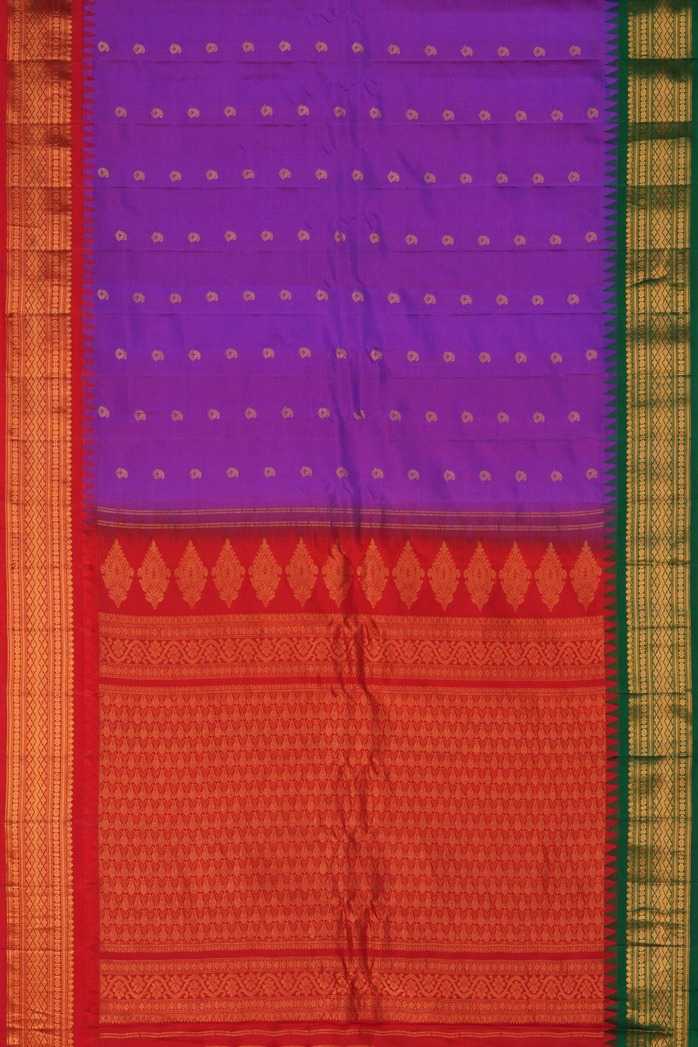 Image of Gadwal Silk Purple Saree
