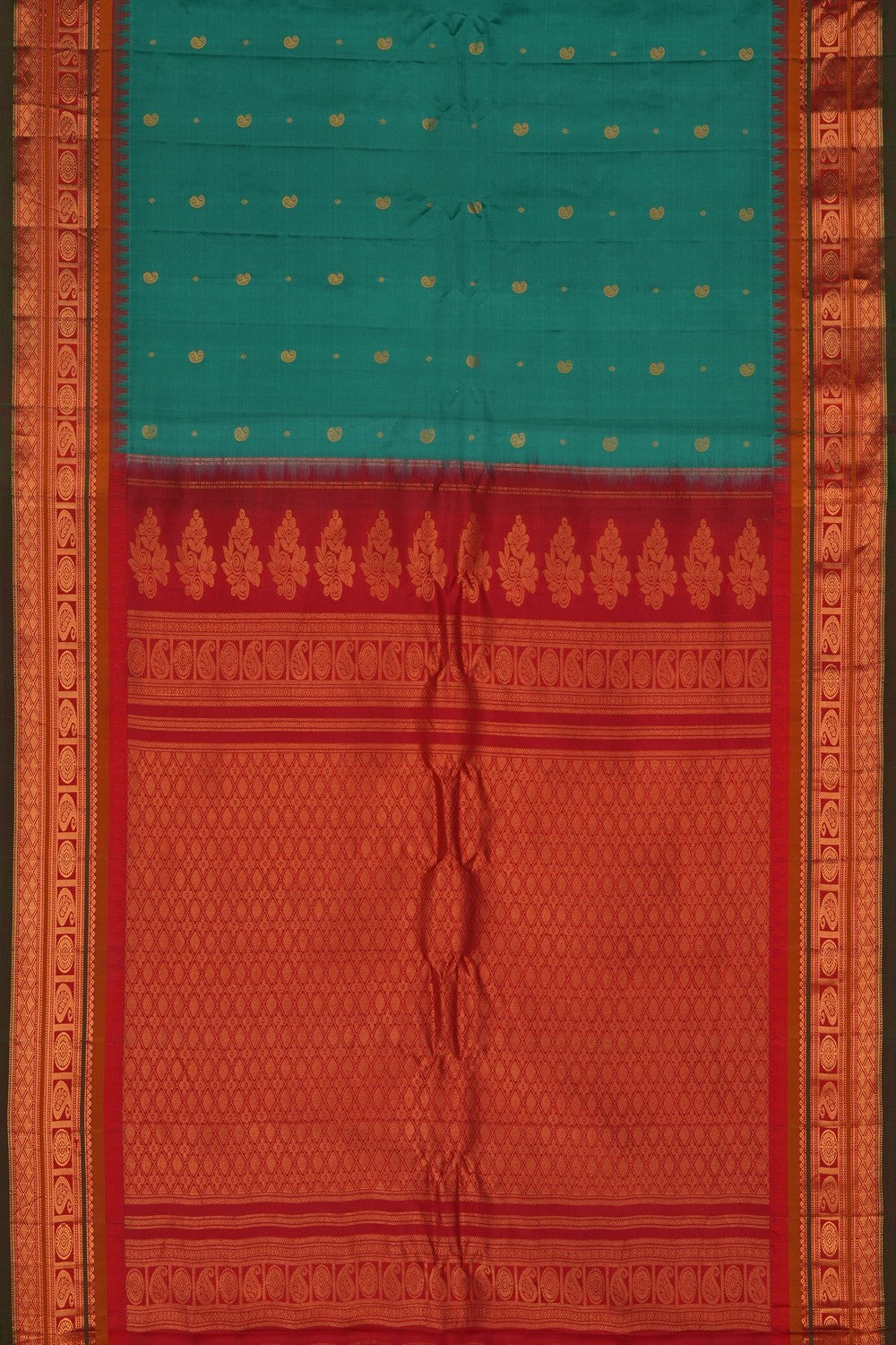 Image of Gadwal Silk Green Saree