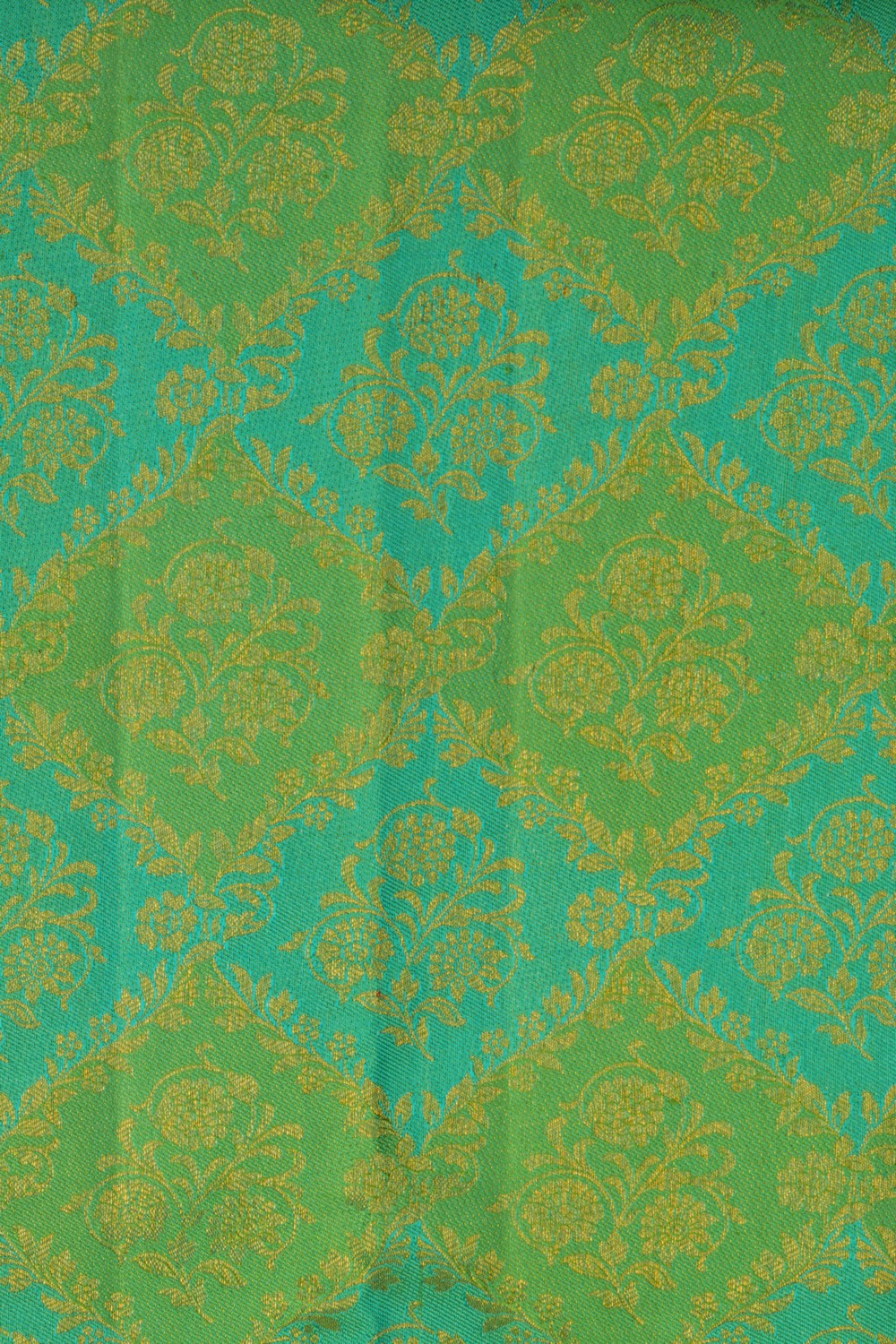 Image of Kanjivaram Silk Brocade Teal-Green Saree