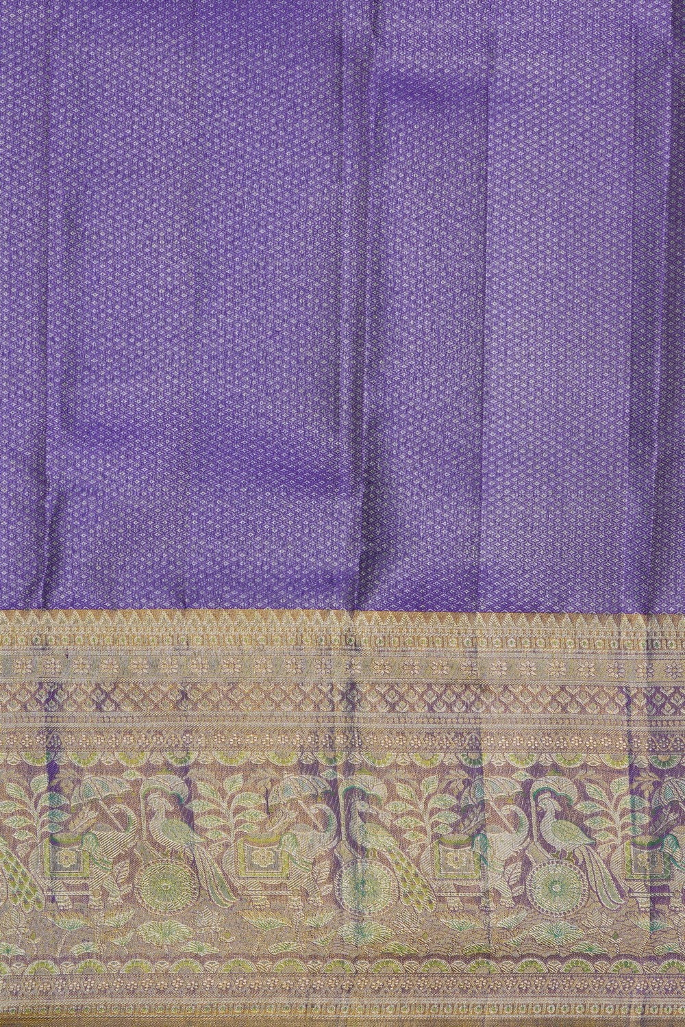 Image of A Teal Blue Brocade Kanjivaram Silk Saree