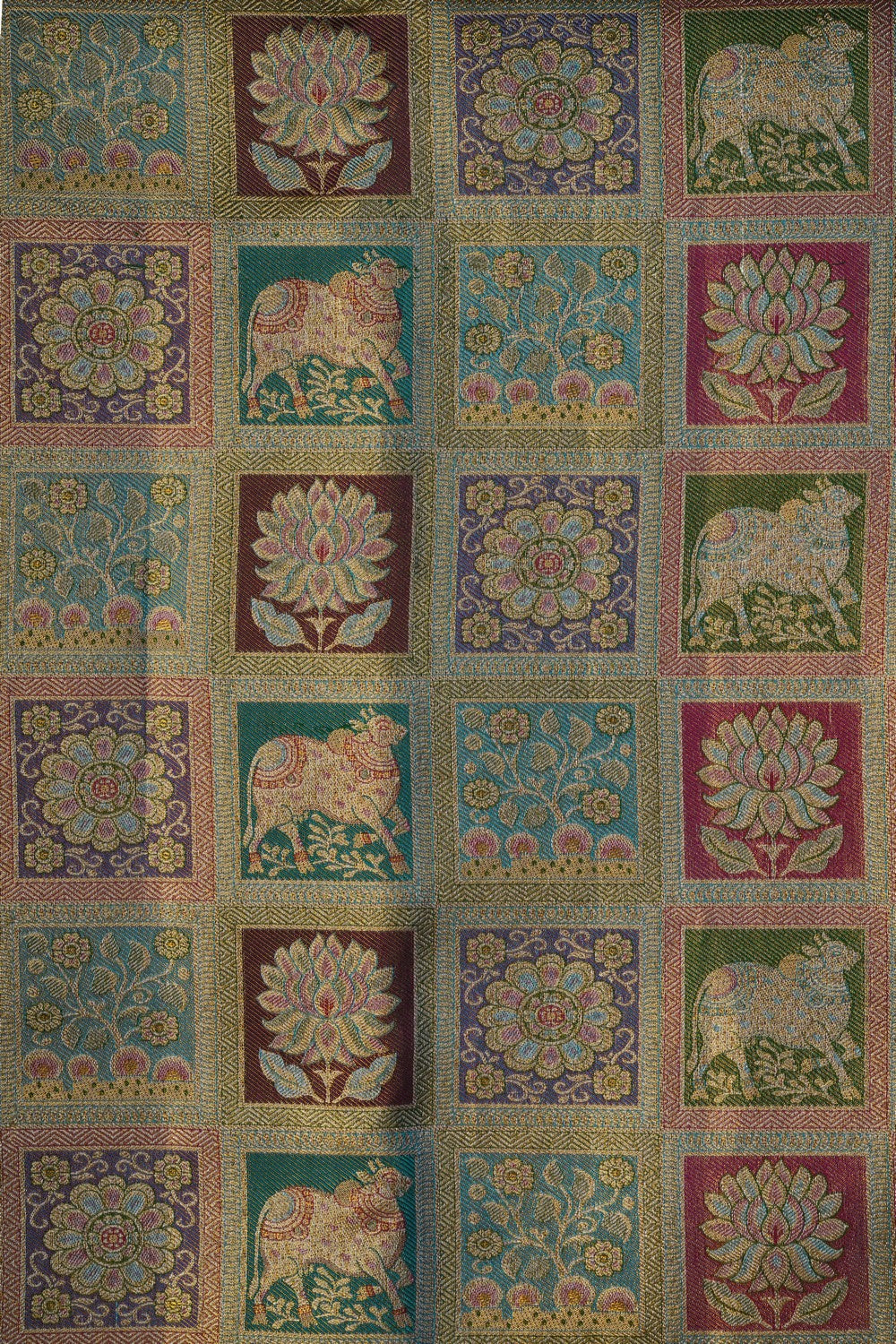 Image of A Blue Tissue Brocade Kanjivaram Silk Saree