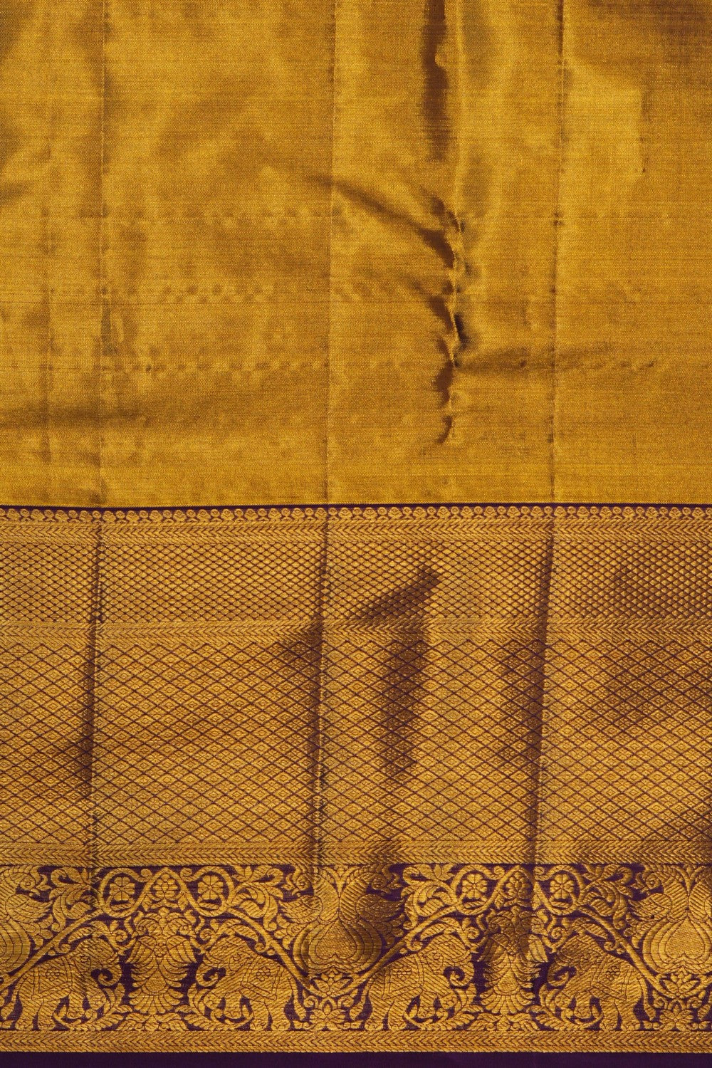 Image of Metallic Gold Tissue Brocade Kanjivaram Silk Saree