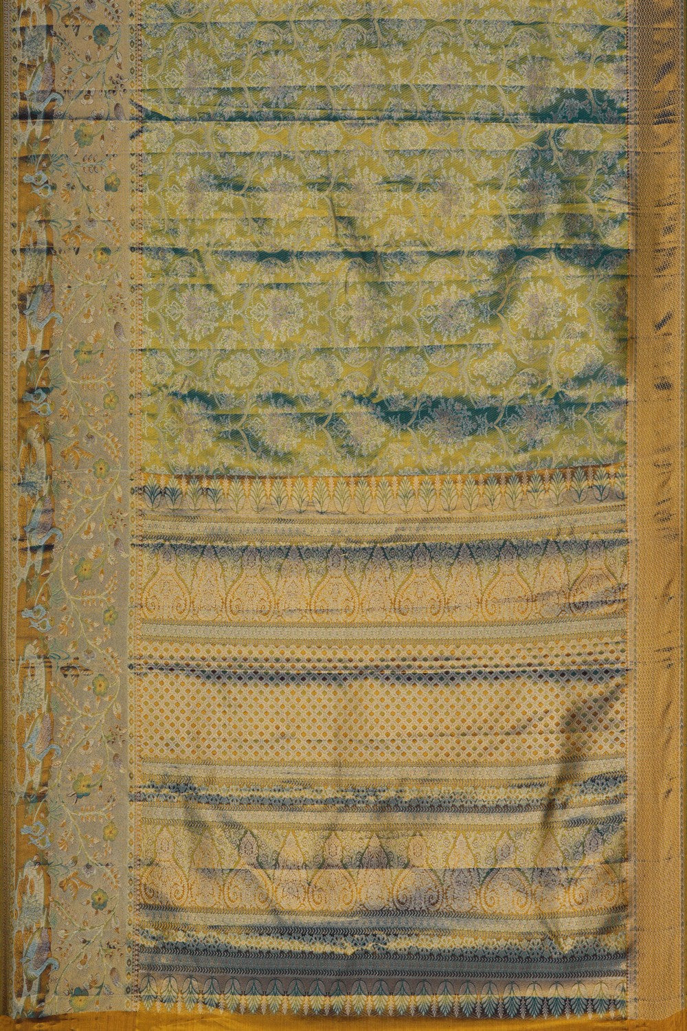 Image of Blue Tissue Brocade Kanjivaram Silk Saree