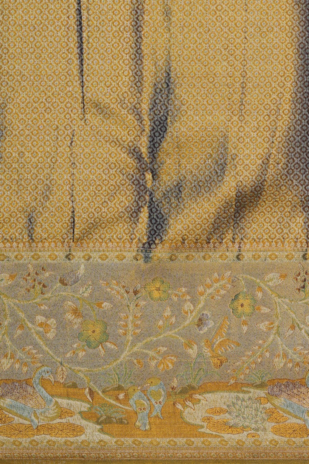 Image of Blue Tissue Brocade Kanjivaram Silk Saree