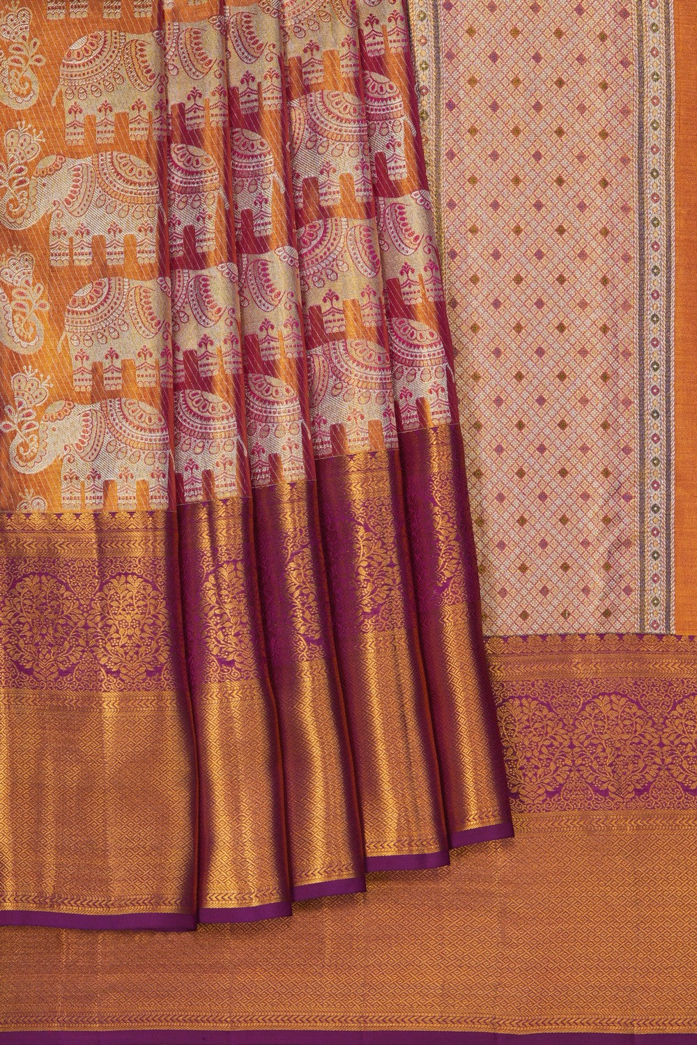Image of Tissue Brocade Kanjivaram Silk Saree
