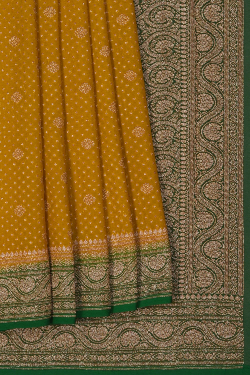 Image of Banarasi Georgette Yellow Saree