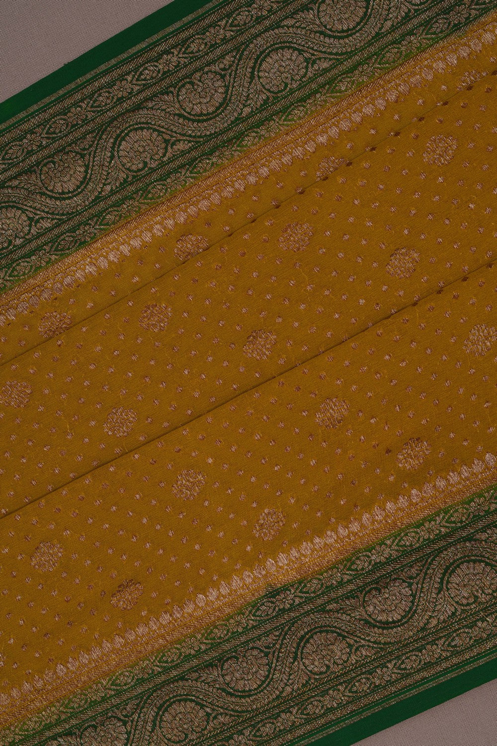 Image of Banarasi Georgette Yellow Saree