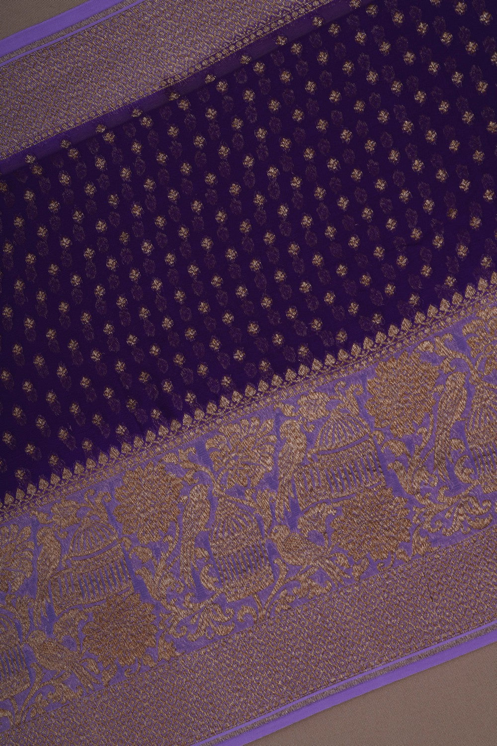 Image of Banarasi Georgette Purple Saree