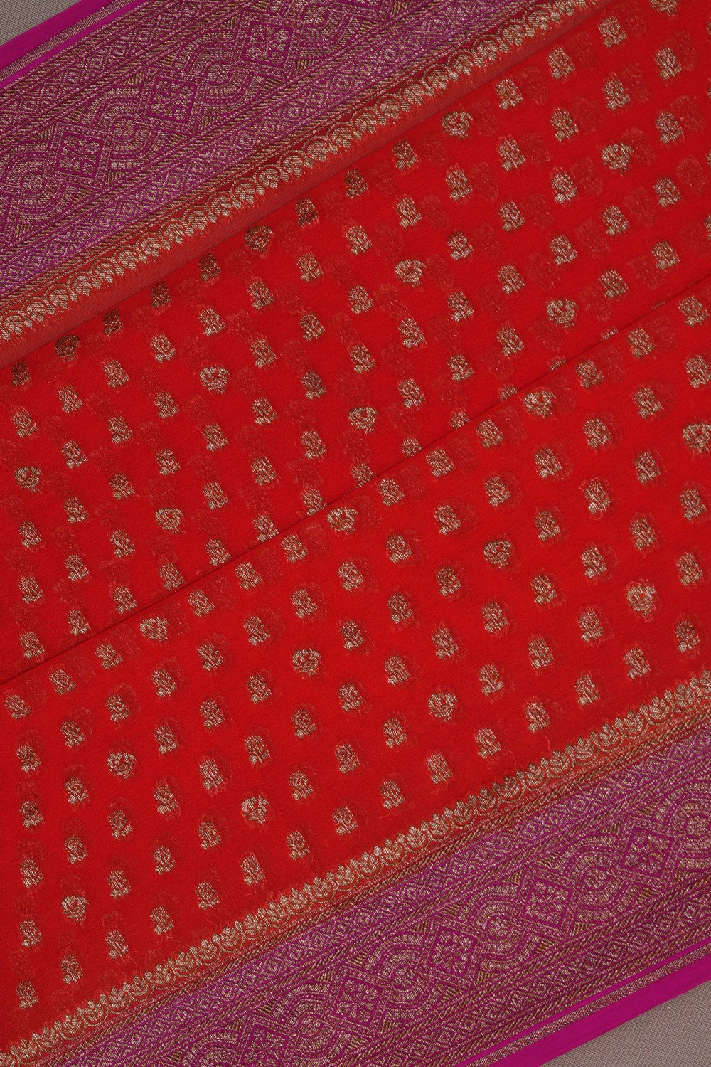 Image of Banarasi Georgette Orange Saree