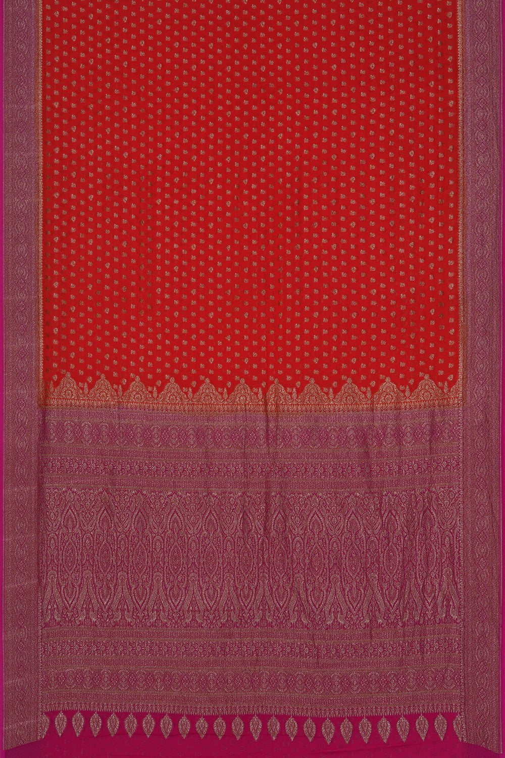 Image of Banarasi Georgette Orange Saree