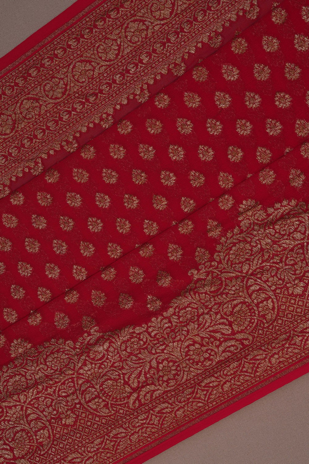 Image of Banarasi Georgette Red Saree