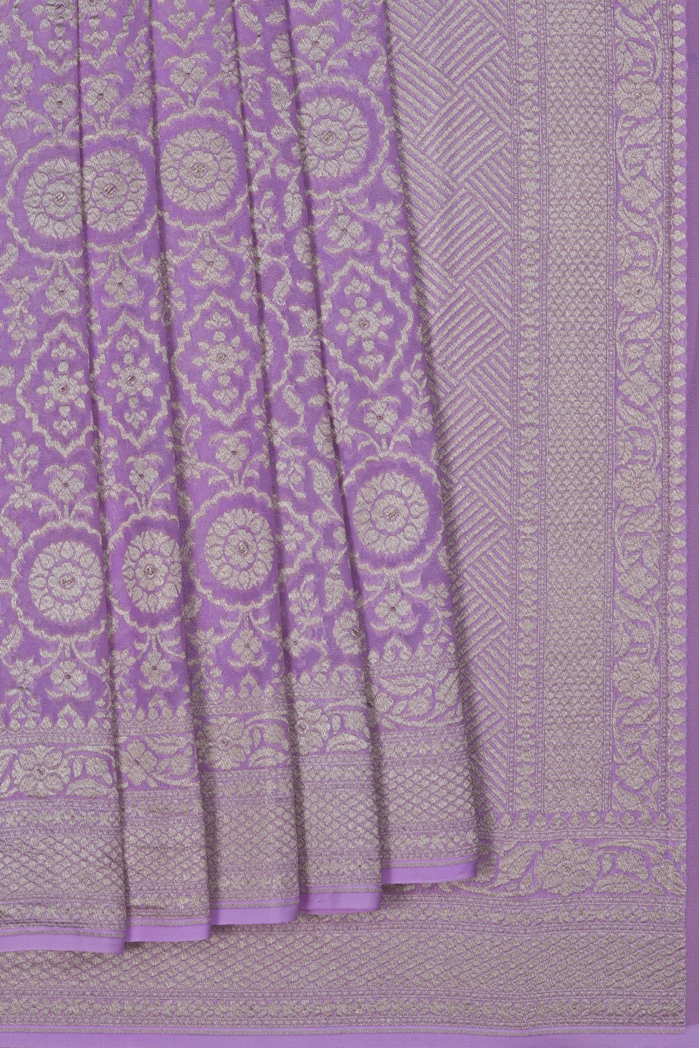 Image of Banarasi Georgette Purple Saree
