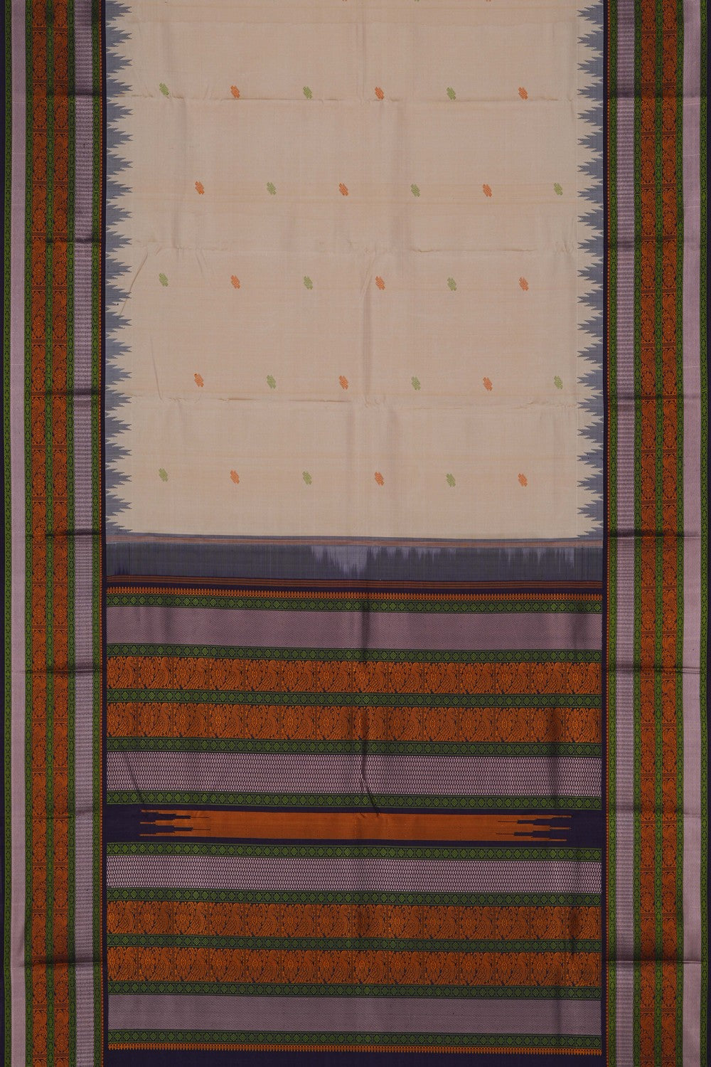 Image of South Silk Off-White Saree