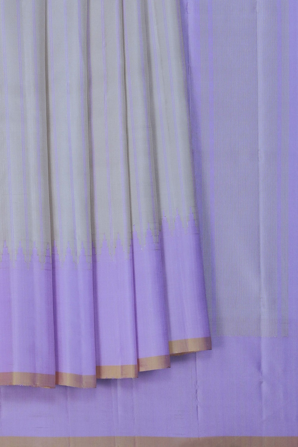 Image of Gadwal Silk Off-White Saree