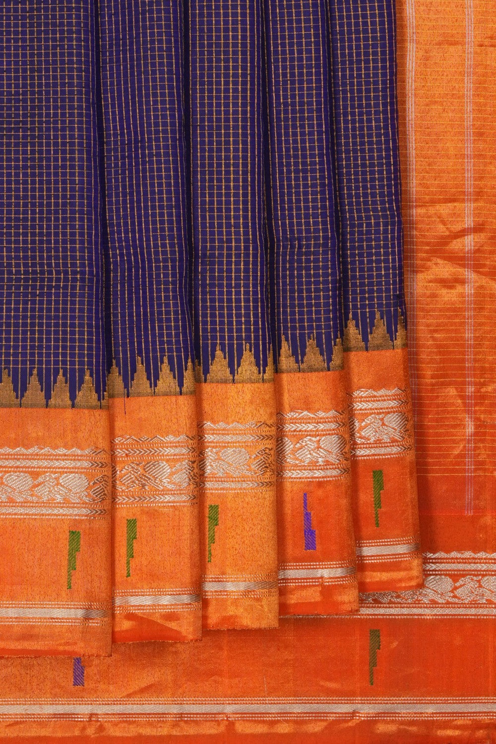Image of Gadwal Silk Purple Saree