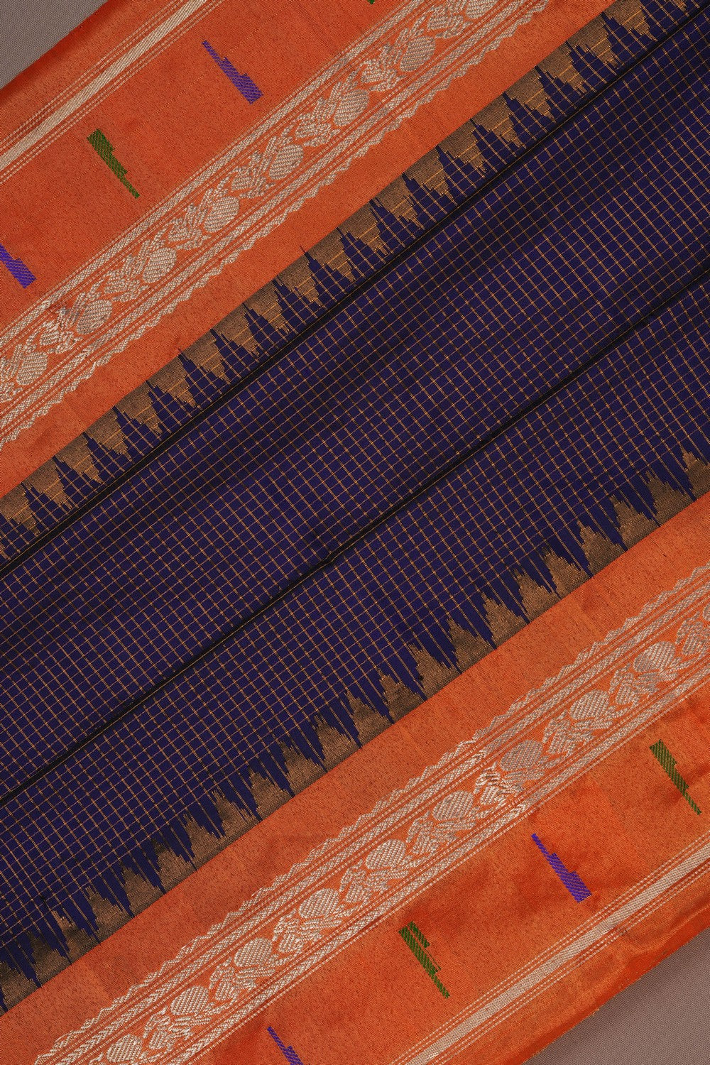 Image of Gadwal Silk Purple Saree