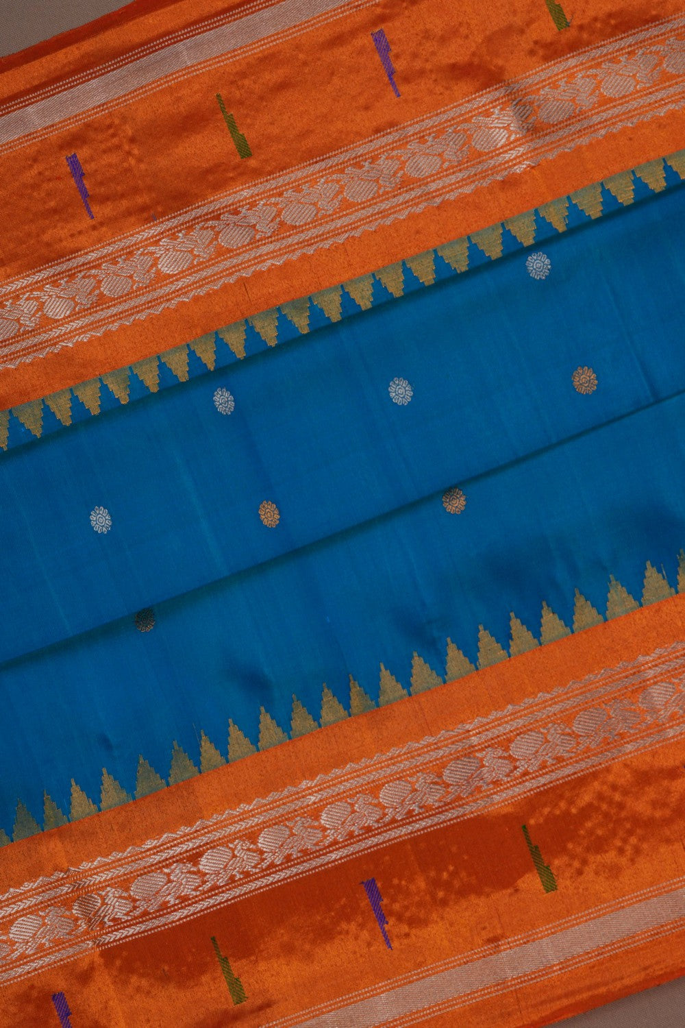 Image of Gadwal Silk Blue Saree