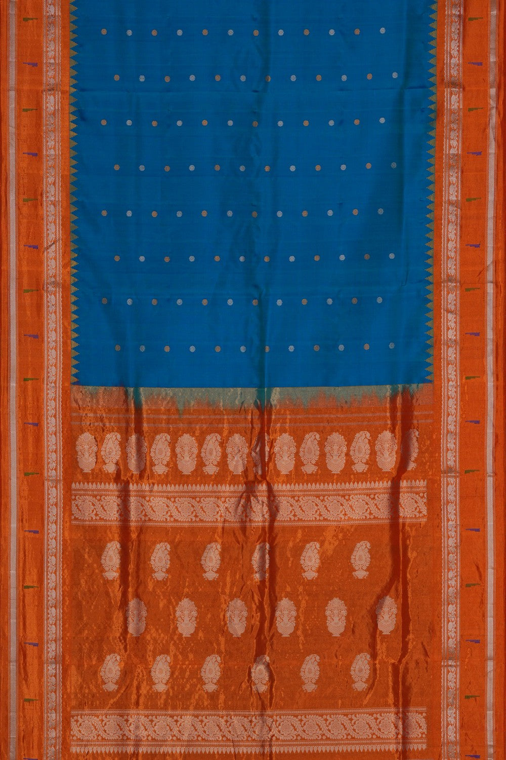Image of Gadwal Silk Blue Saree