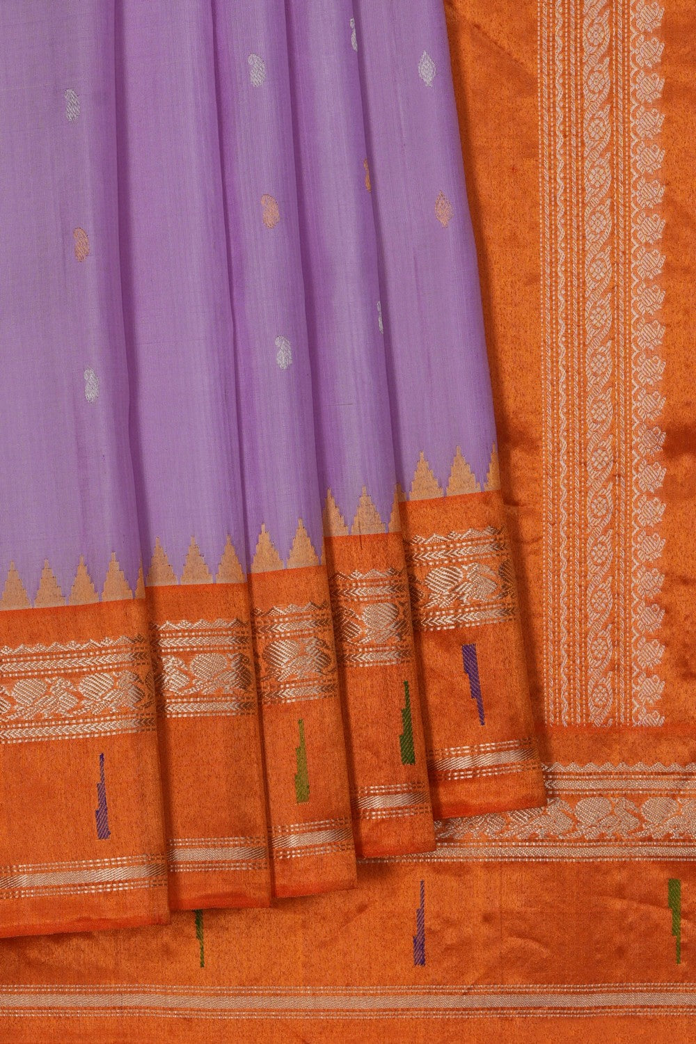 Image of Gadwal Silk Purple Saree