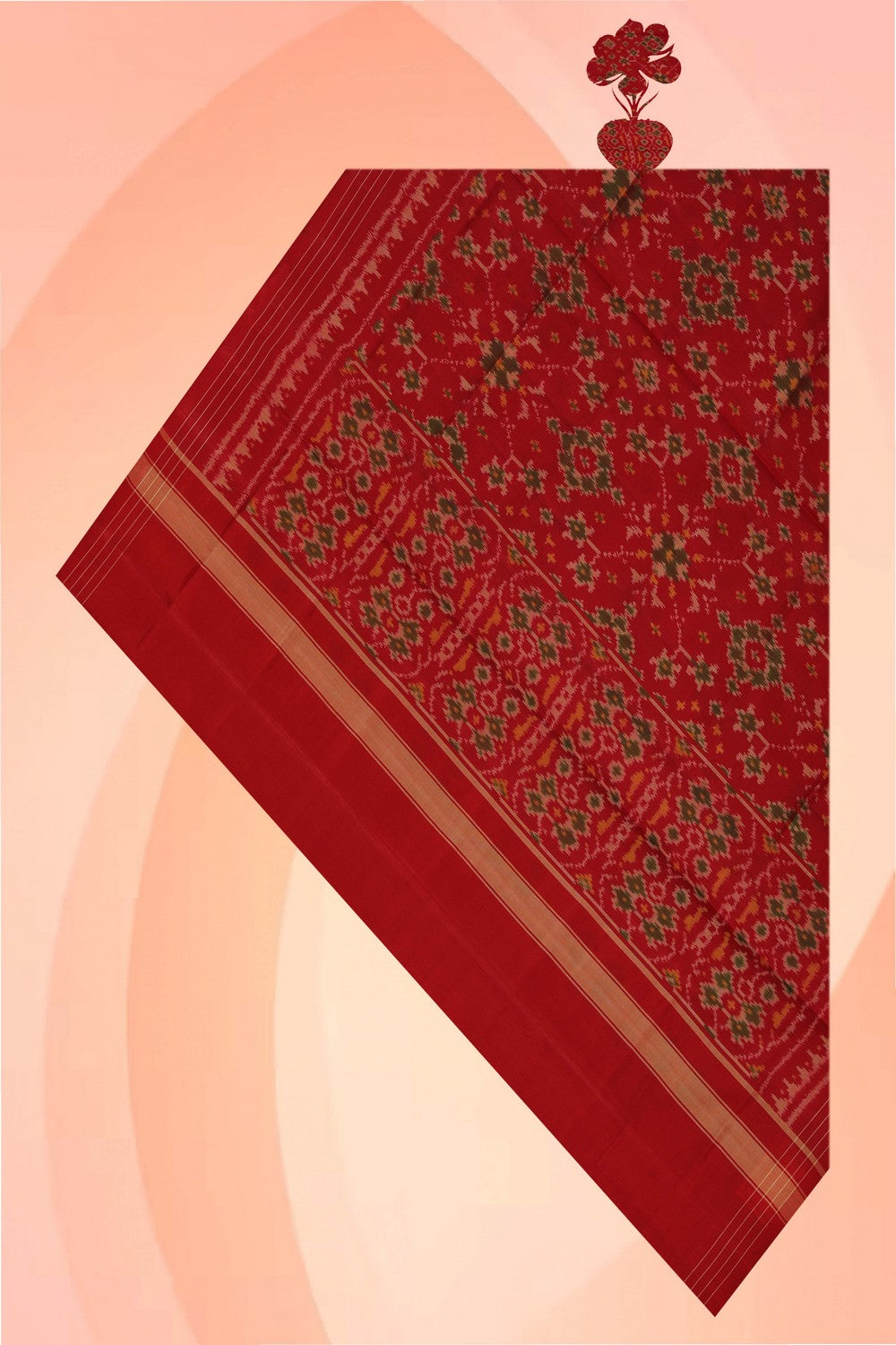 Image of Rajkot Silk Red Dupatta