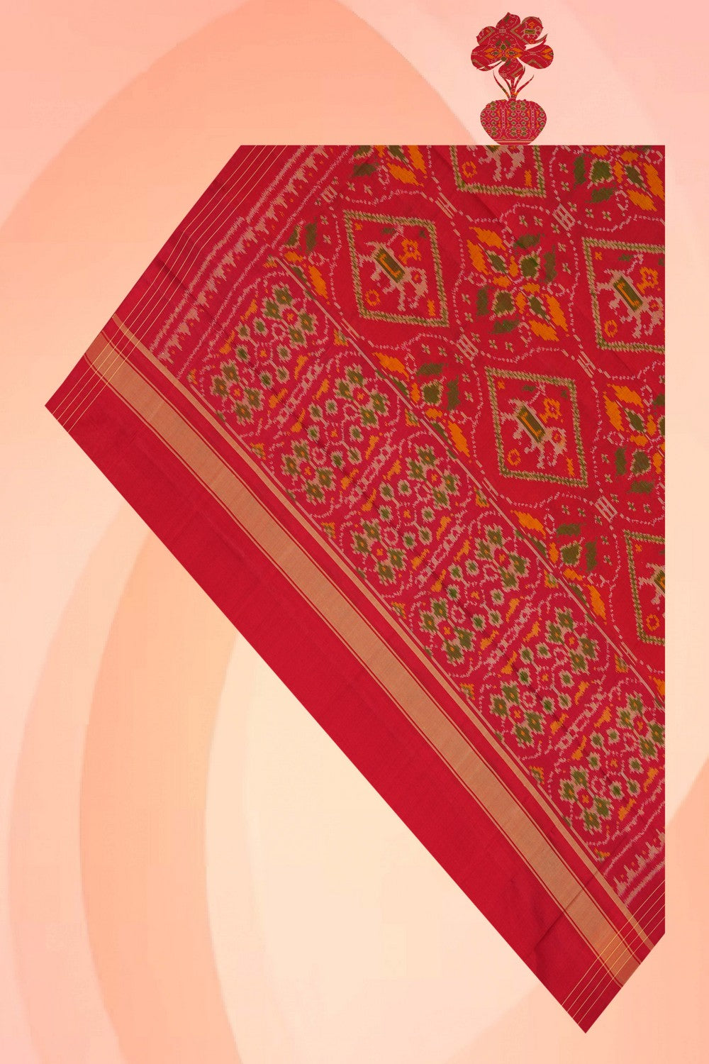 Image of Rajkot Silk Pink Dupatta