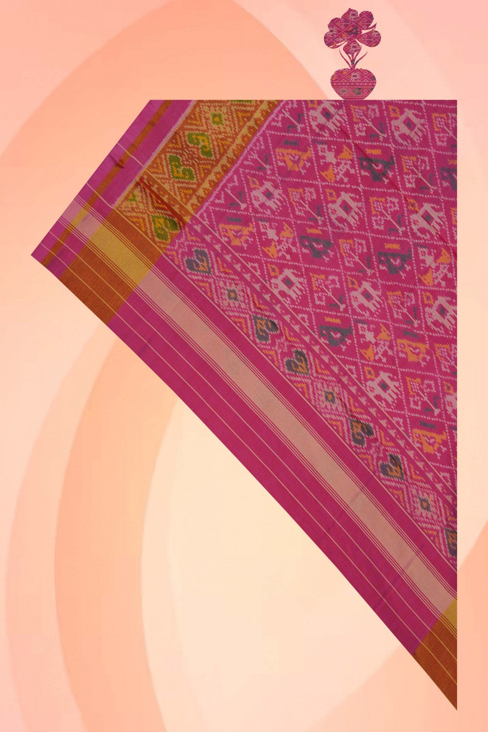 Image of Rajkot Silk Pink Dupatta