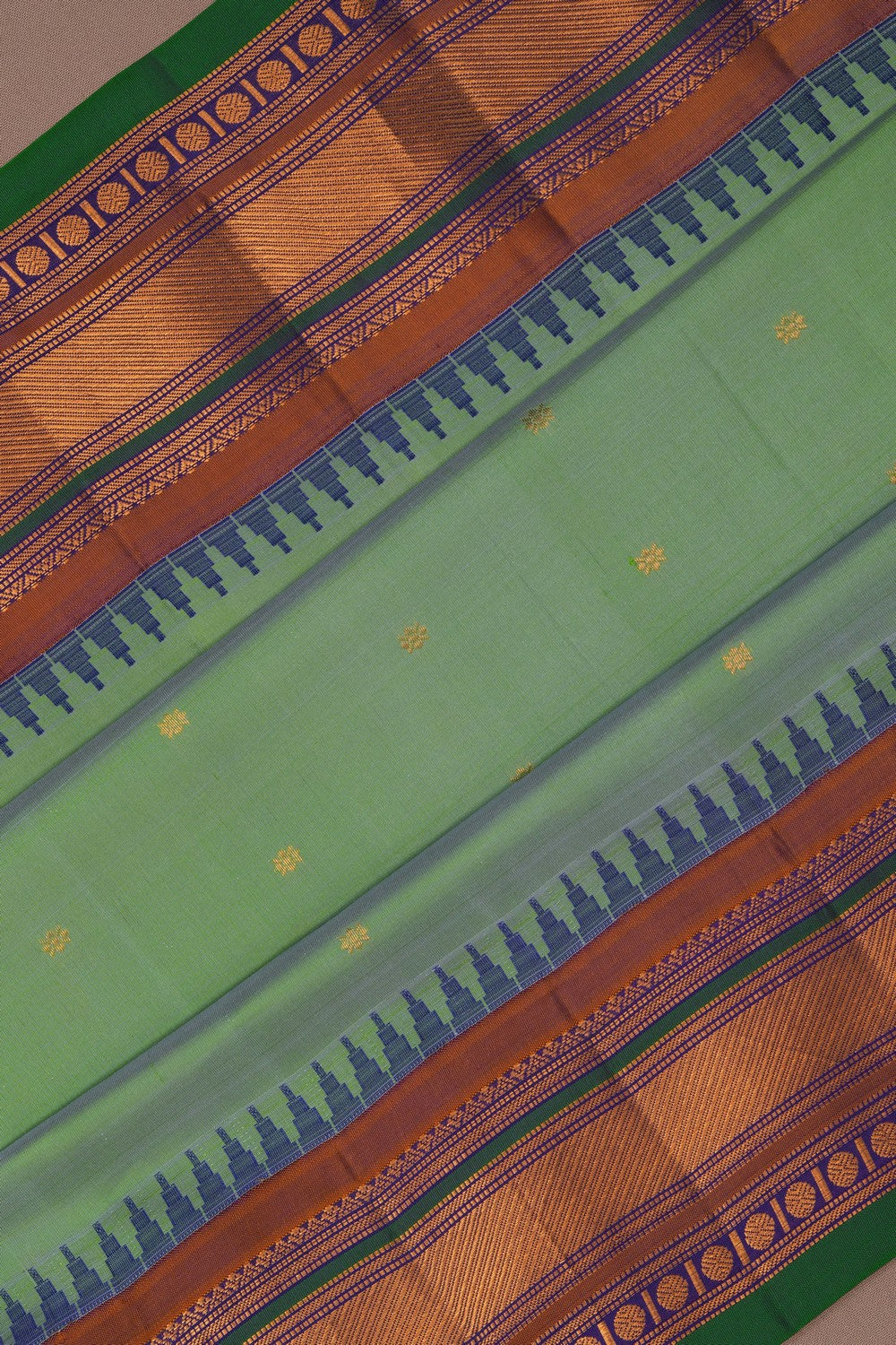 Image of Gadwal Silk Mint-Green Saree