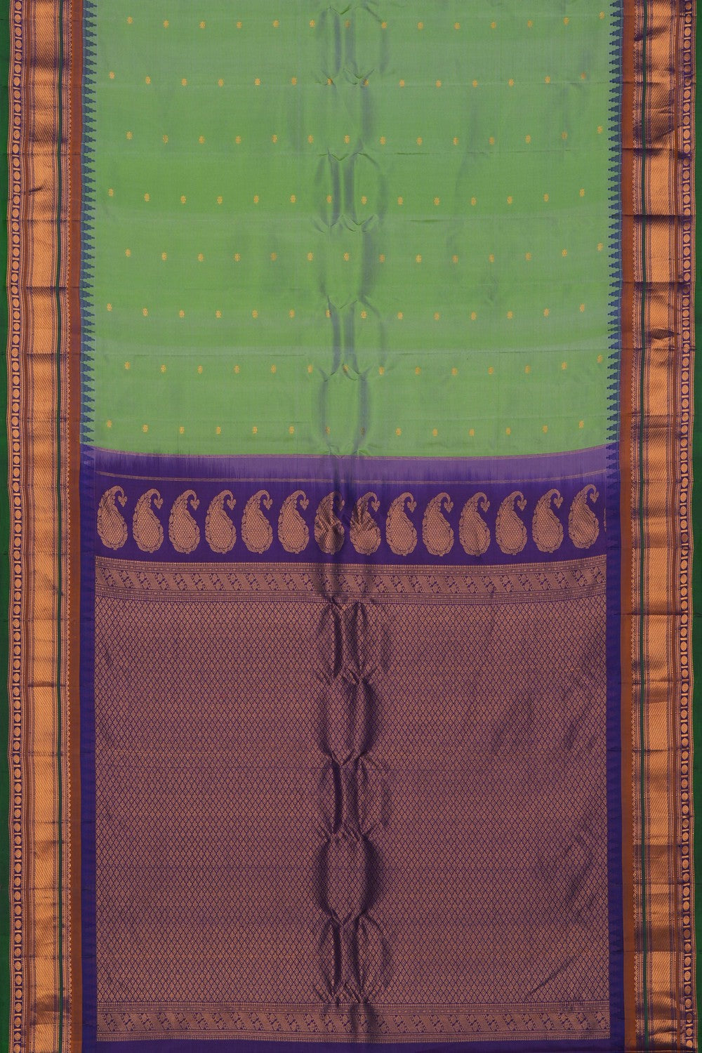 Image of Gadwal Silk Mint-Green Saree