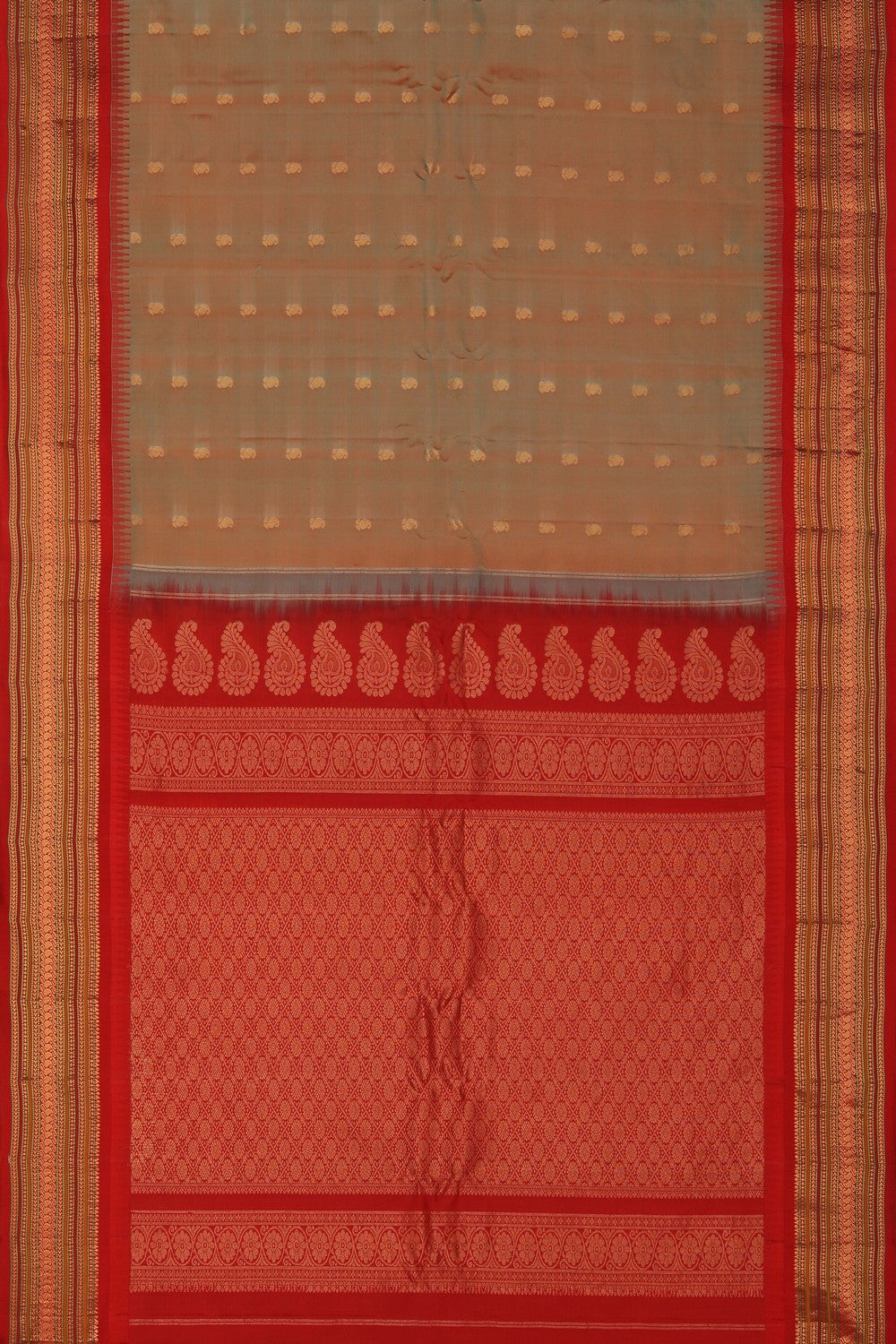 Image of Gadwal Silk Sea-Green Saree