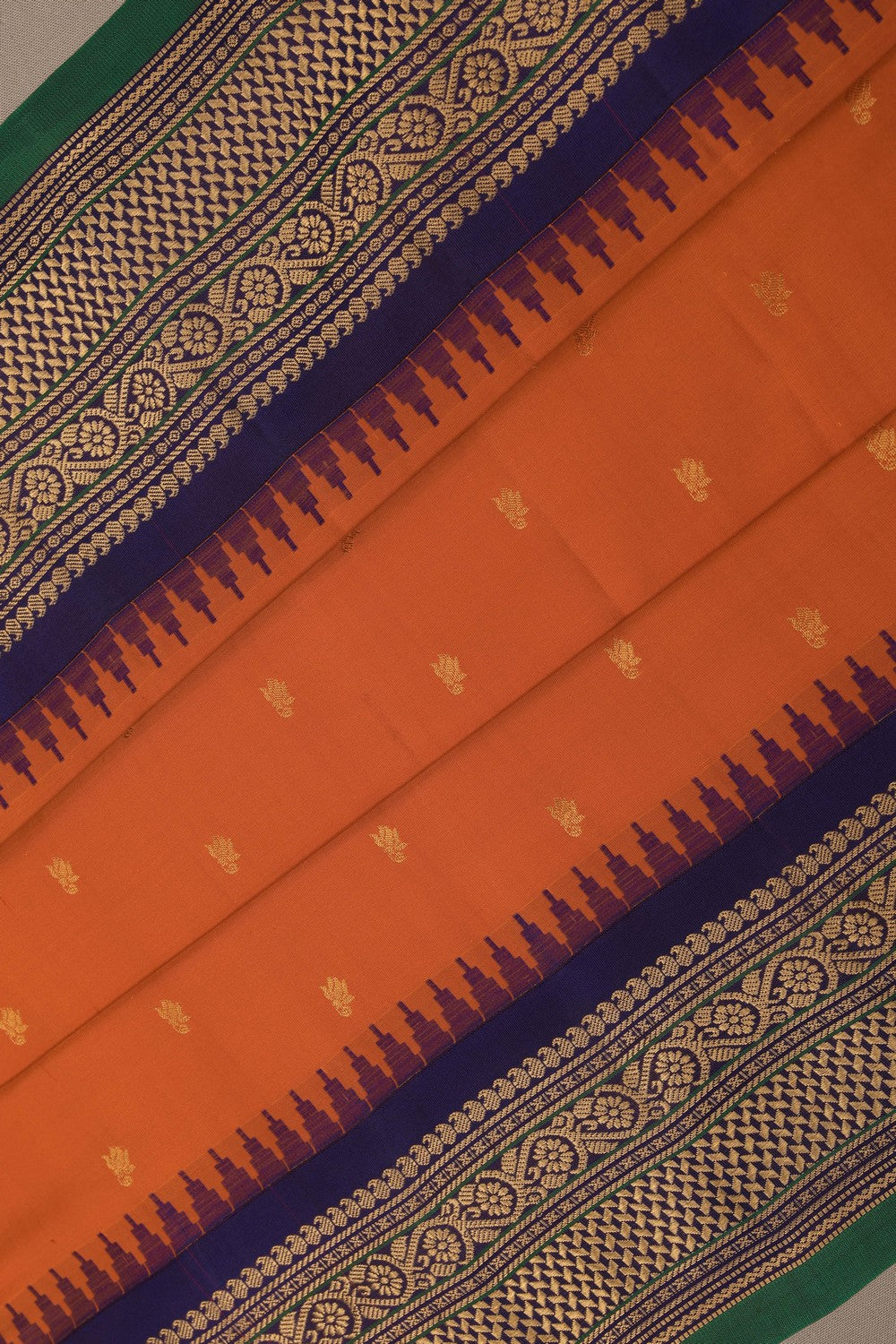 Image of Gadwal Silk Orange Saree