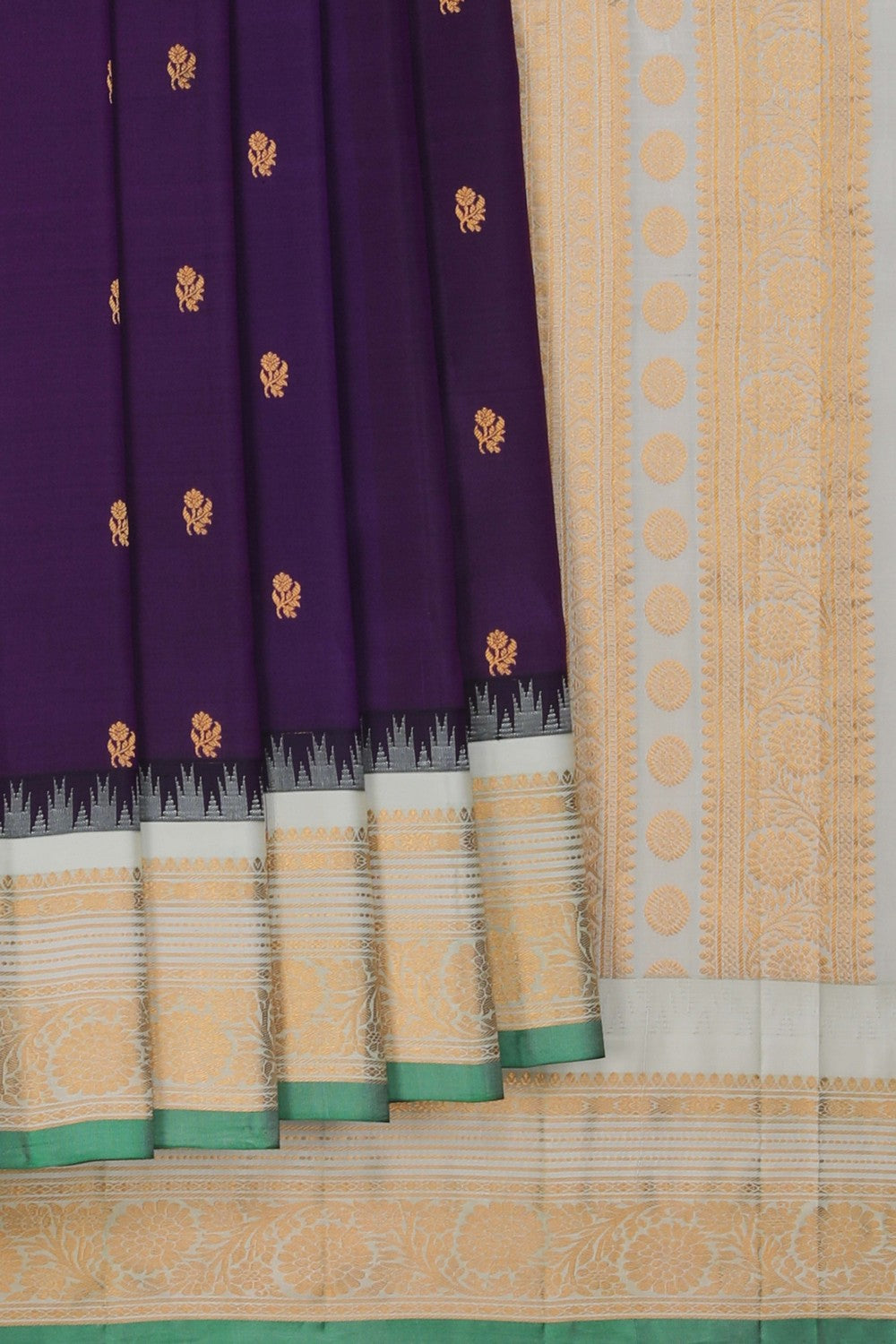 Image of Gadwal Silk Purple Saree