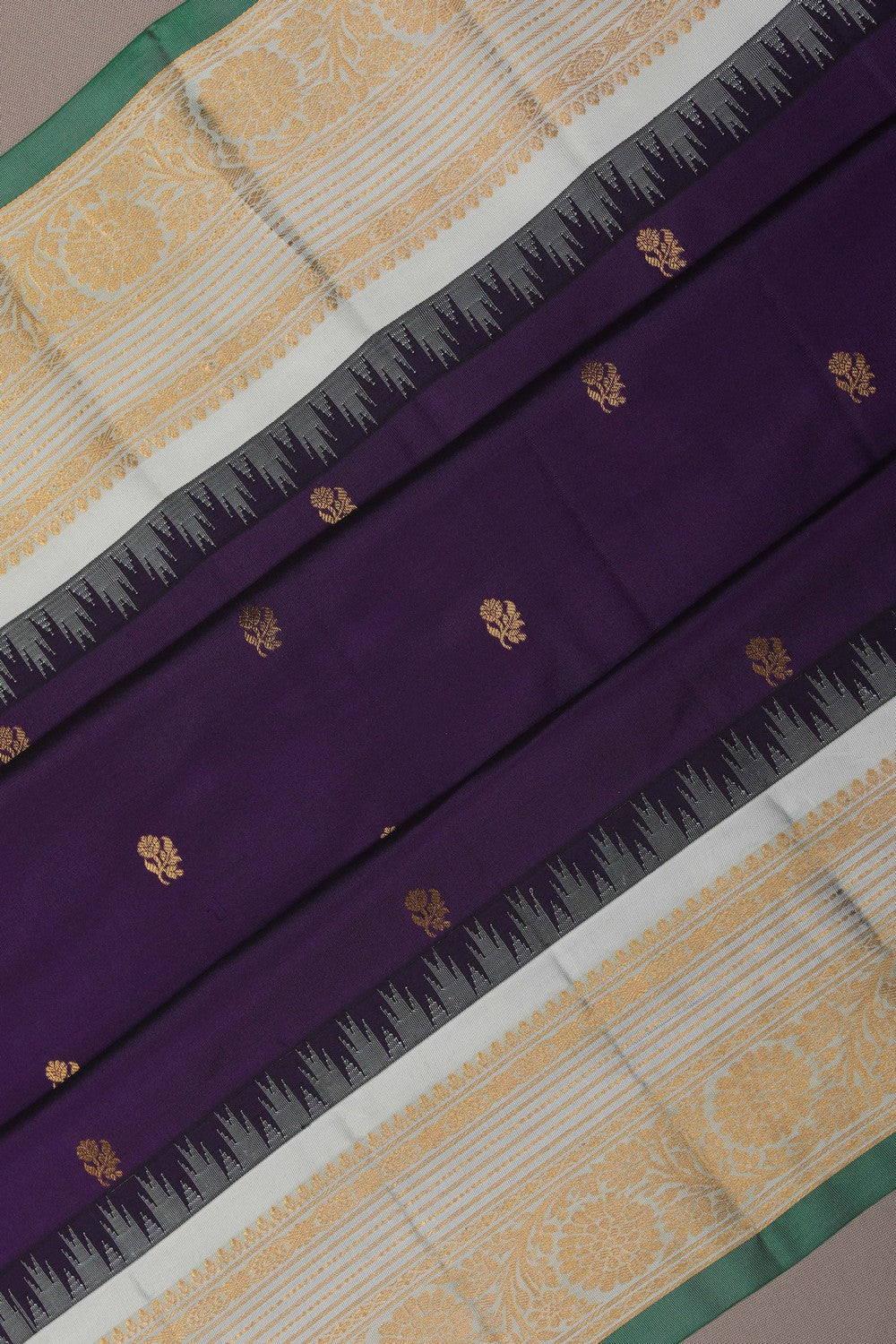 Image of Gadwal Silk Purple Saree