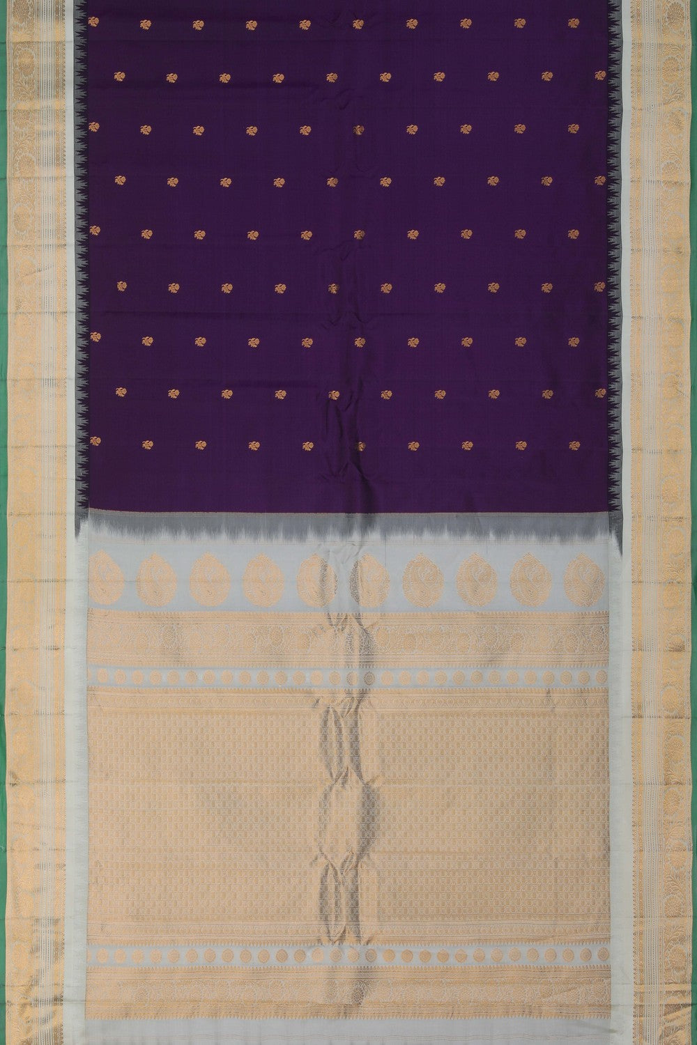 Image of Gadwal Silk Purple Saree