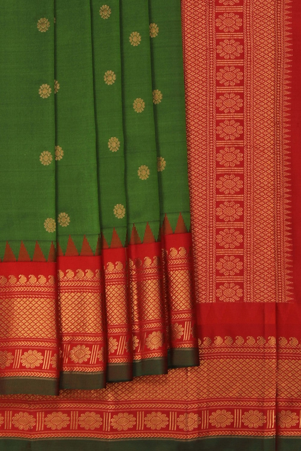 Image of Gadwal Silk Green Saree